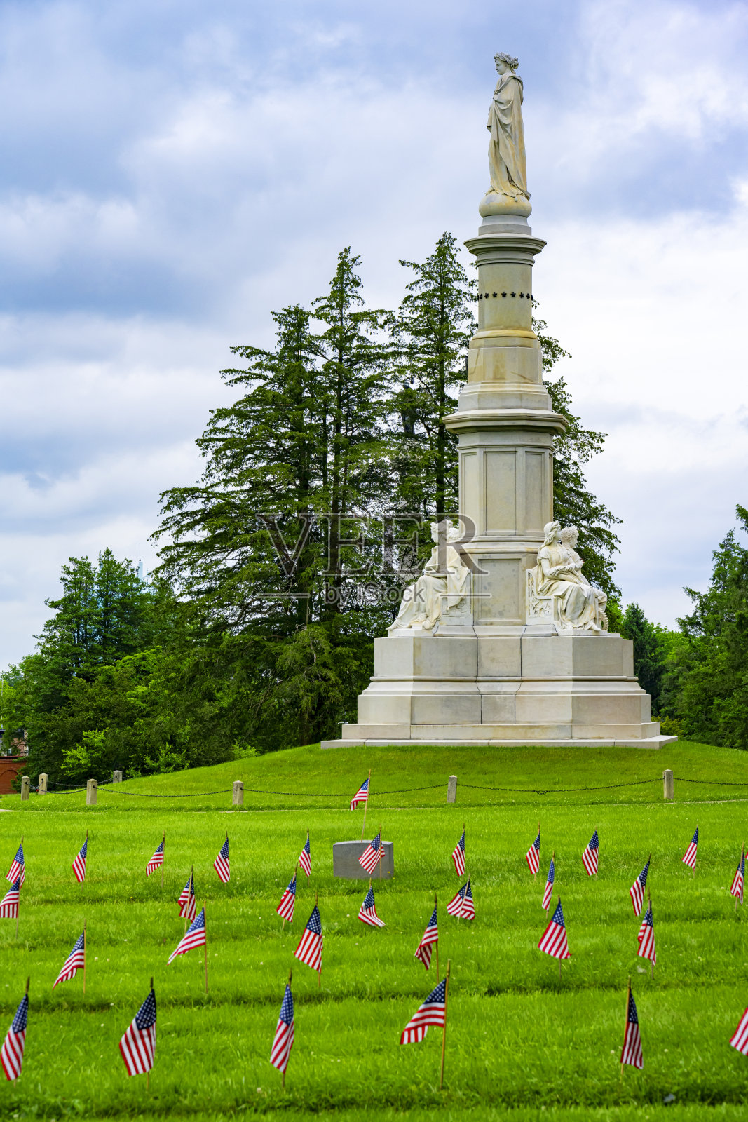 宾夕法尼亚州葛底斯堡公墓的士兵国家纪念碑照片摄影图片