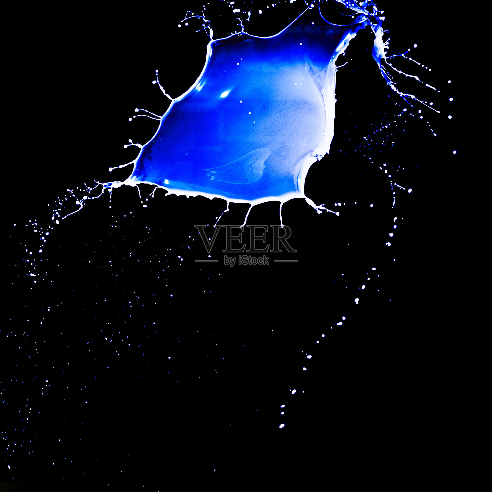 飞溅的蓝墨水照片摄影图片