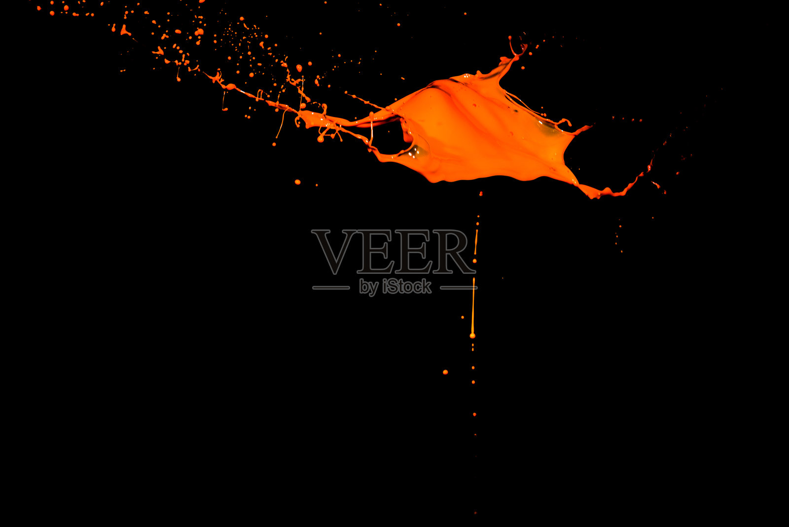 飞溅的橙色墨水照片摄影图片
