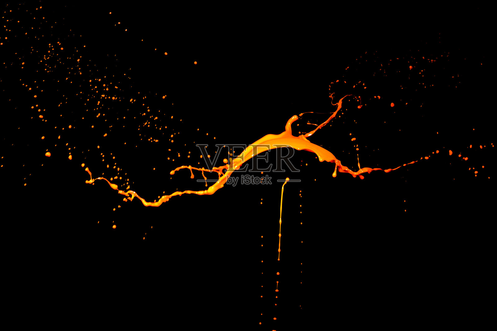 飞溅的橙色墨水照片摄影图片