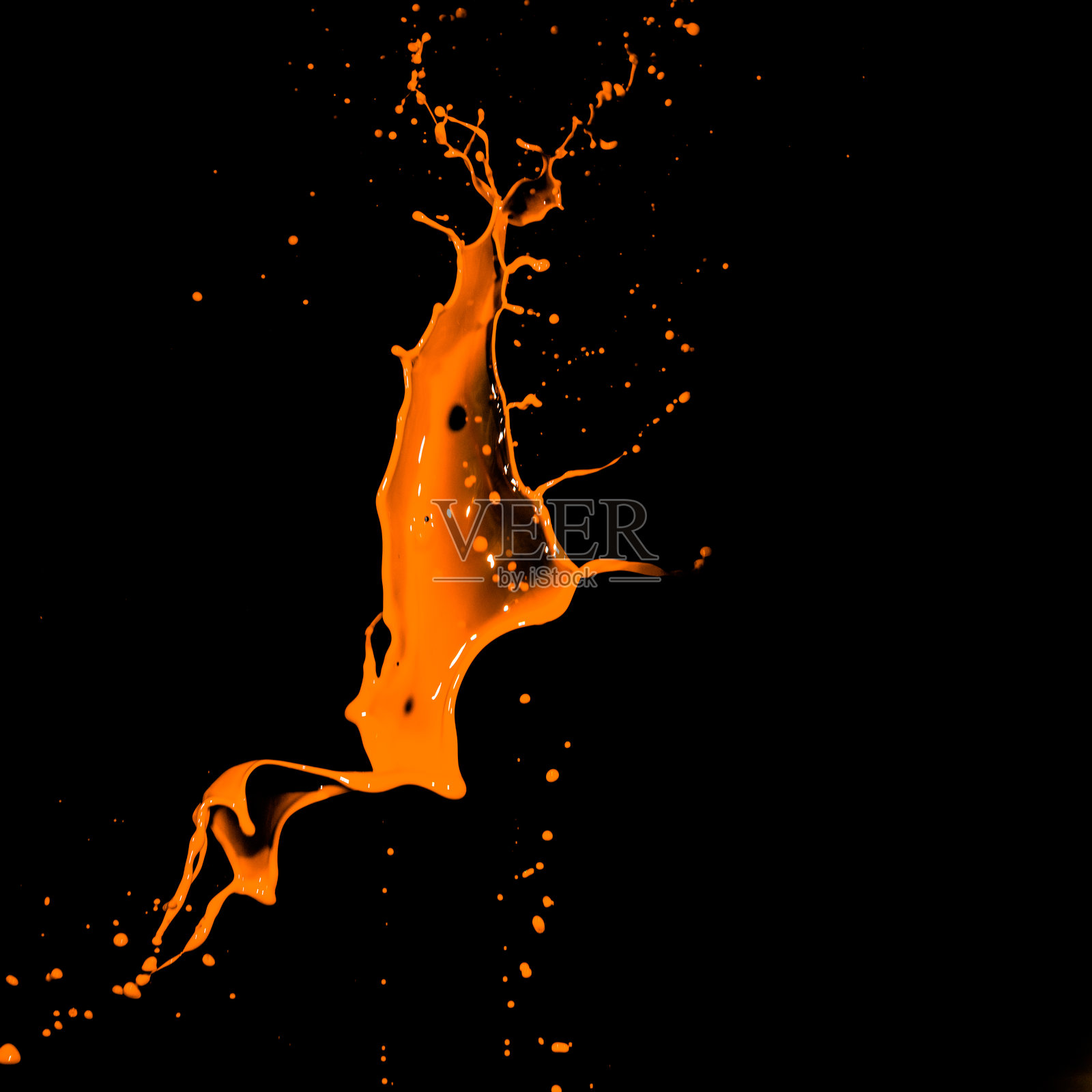 飞溅的橙色墨水照片摄影图片
