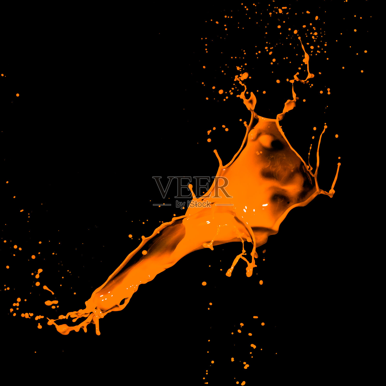 飞溅的橙色墨水照片摄影图片