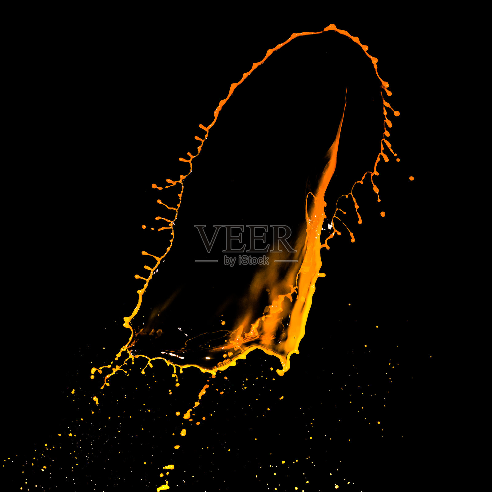 飞溅的橙色墨水照片摄影图片