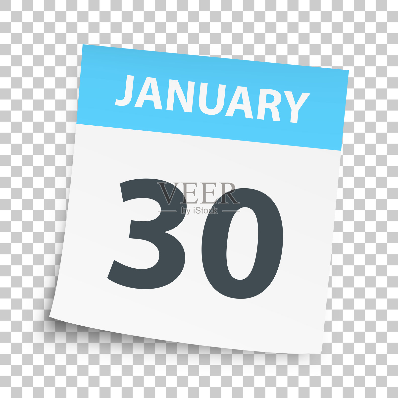 1月30日-空白背景的每日日历插画图片素材