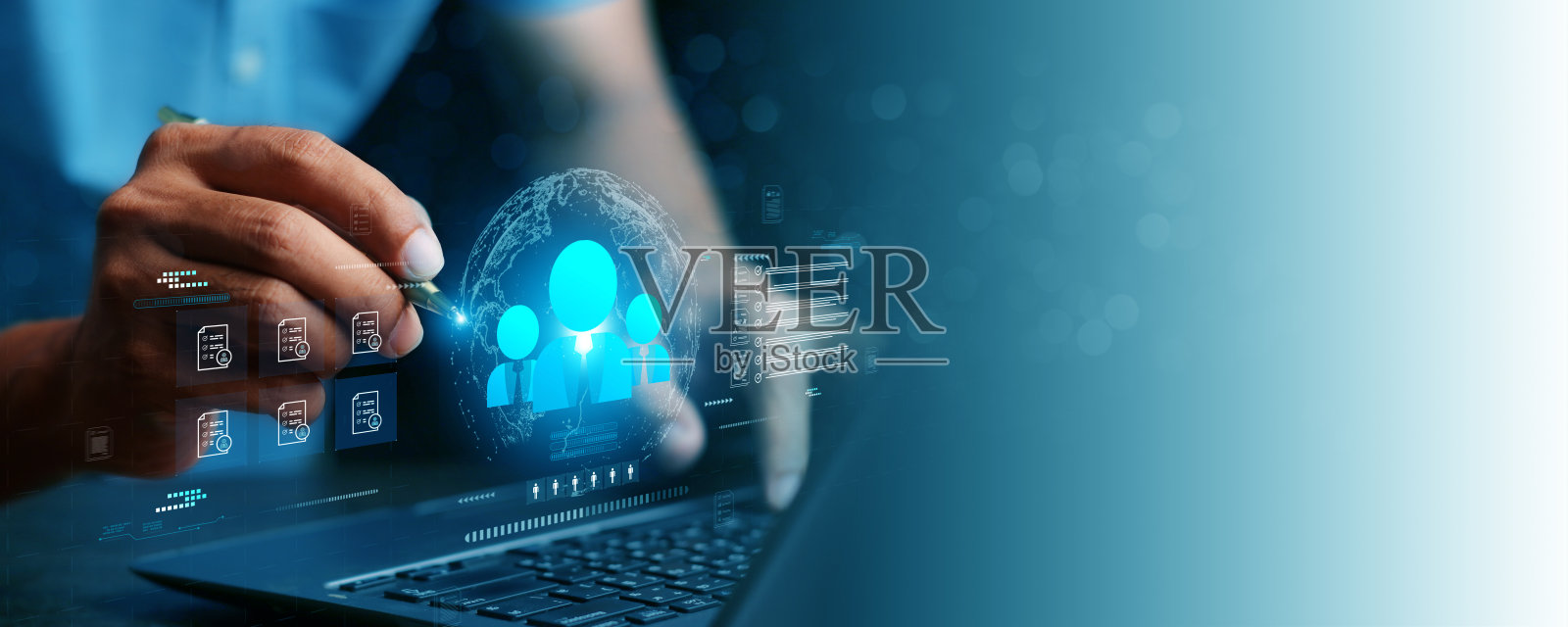 HR,人力资源管理的概念。招聘,就业,猎头,团队建设。照片摄影图片