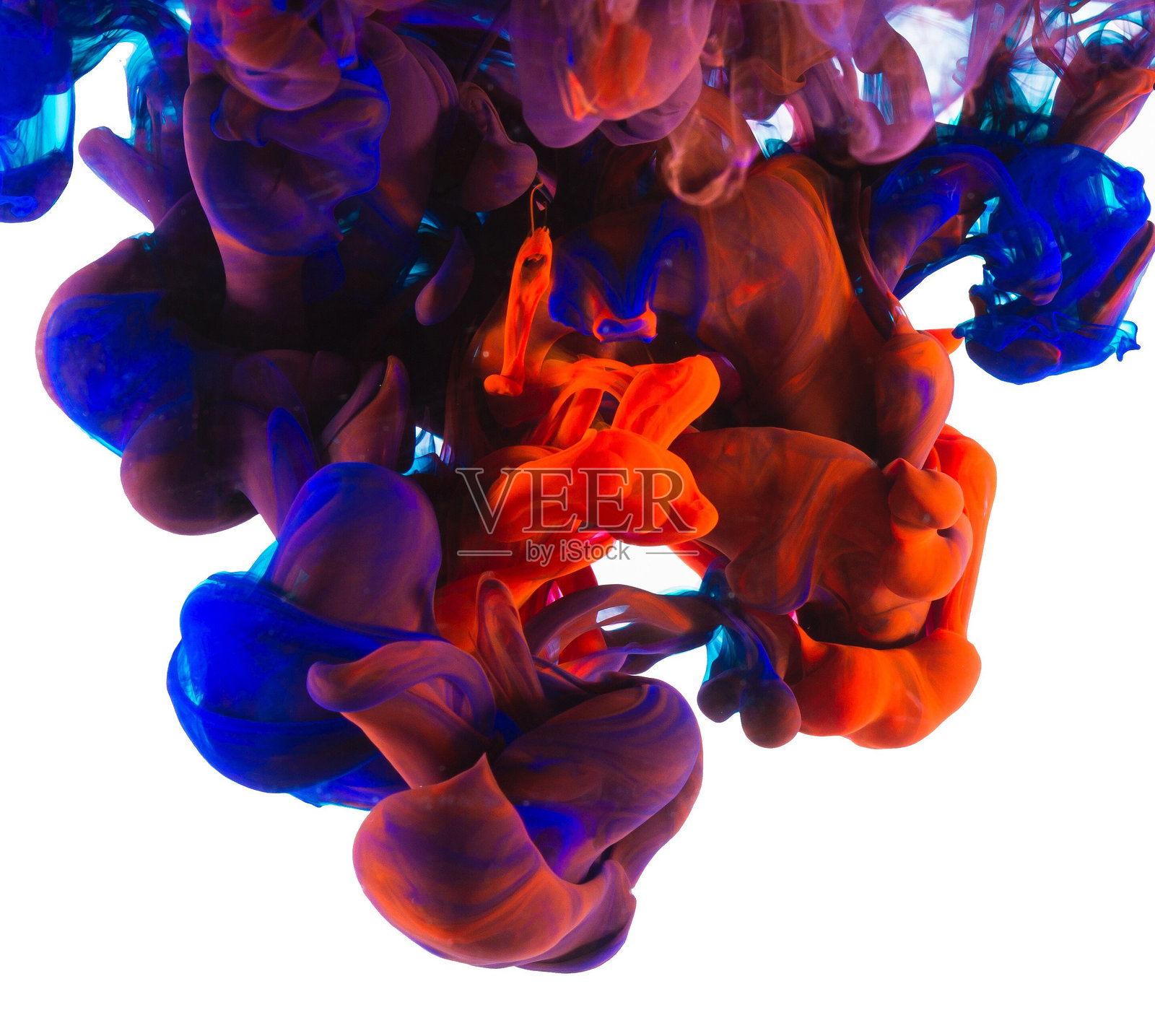 墨水在水中流动的特写照片摄影图片