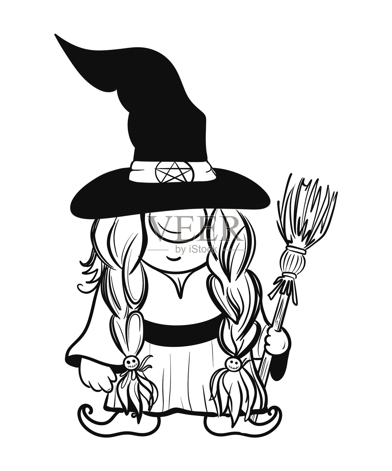 女孩地精万圣节插画图片素材