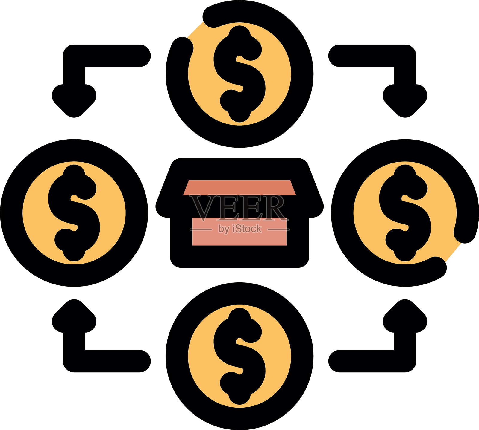 集资”图标插画图片素材