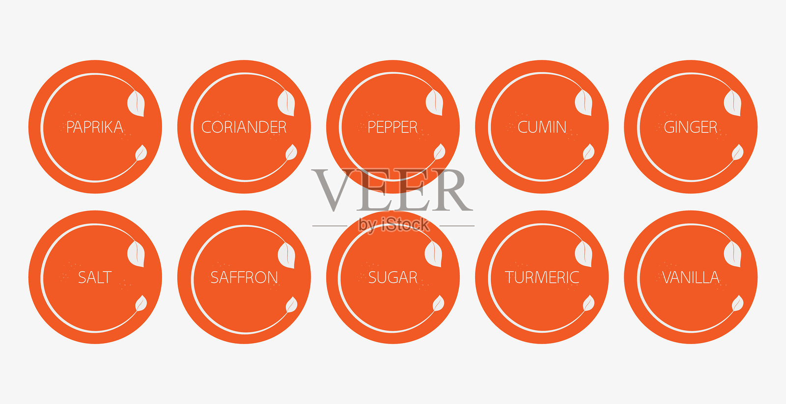 香料组织者贴纸套装插画图片素材