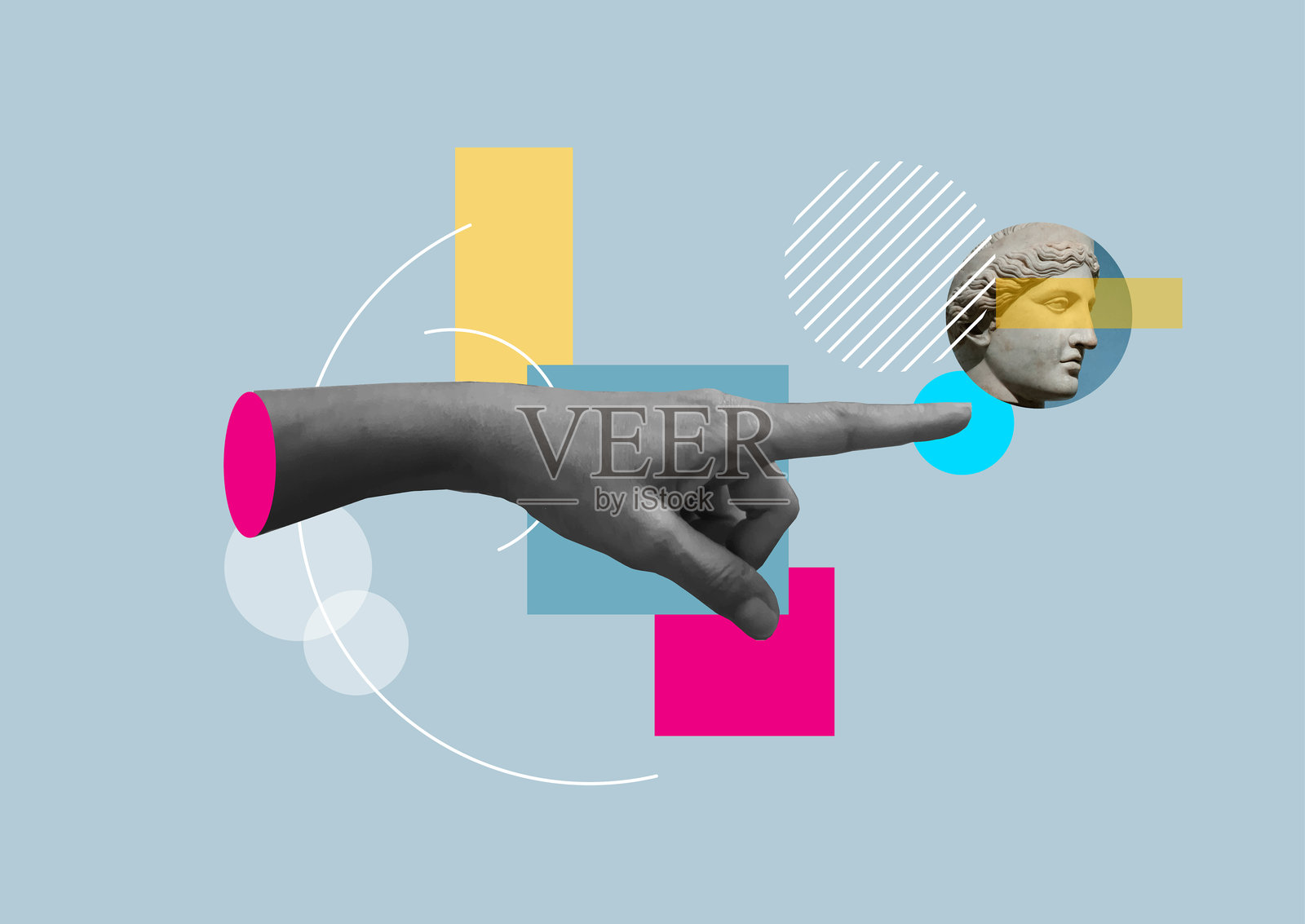 一扇窗户和一只手。放松插画图片素材