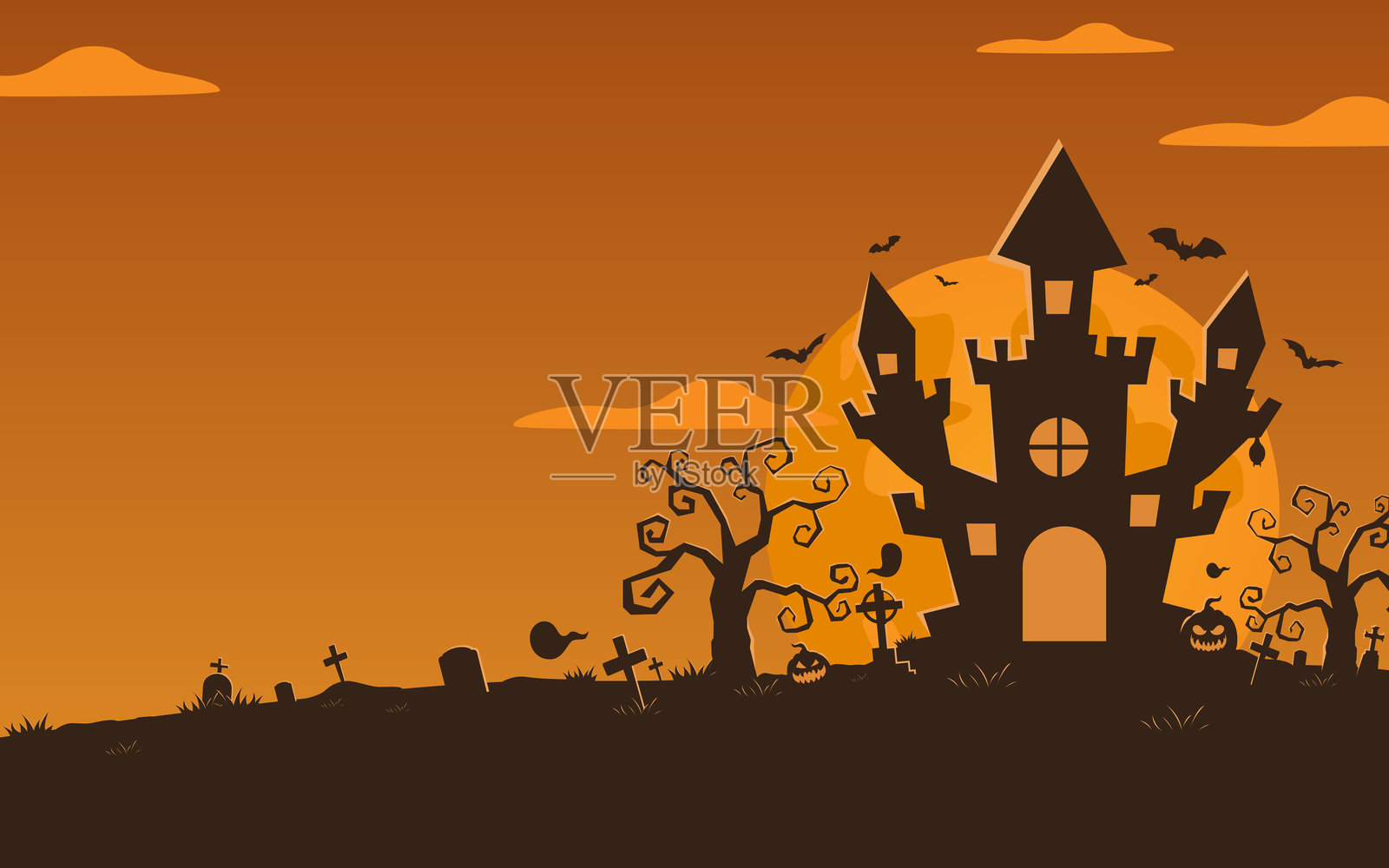 万圣节快乐,矢量背景插画图片素材