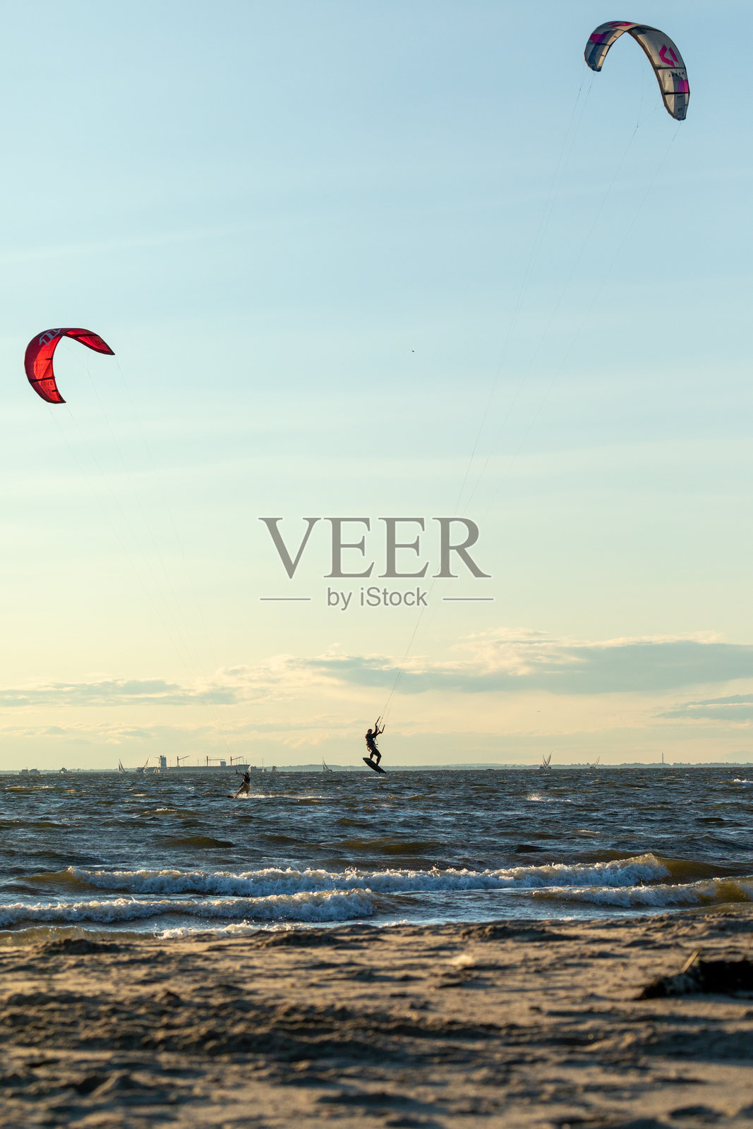 2024年8月,新泽西州桑迪胡克的风筝板照片摄影图片