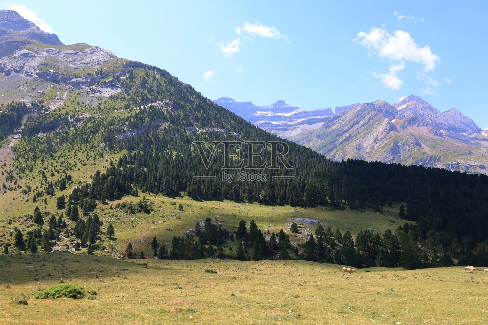 山谷中最受欢迎的地方是法国比利牛斯山脉加瓦尔尼GR10长途徒步旅行路线照片摄影图片