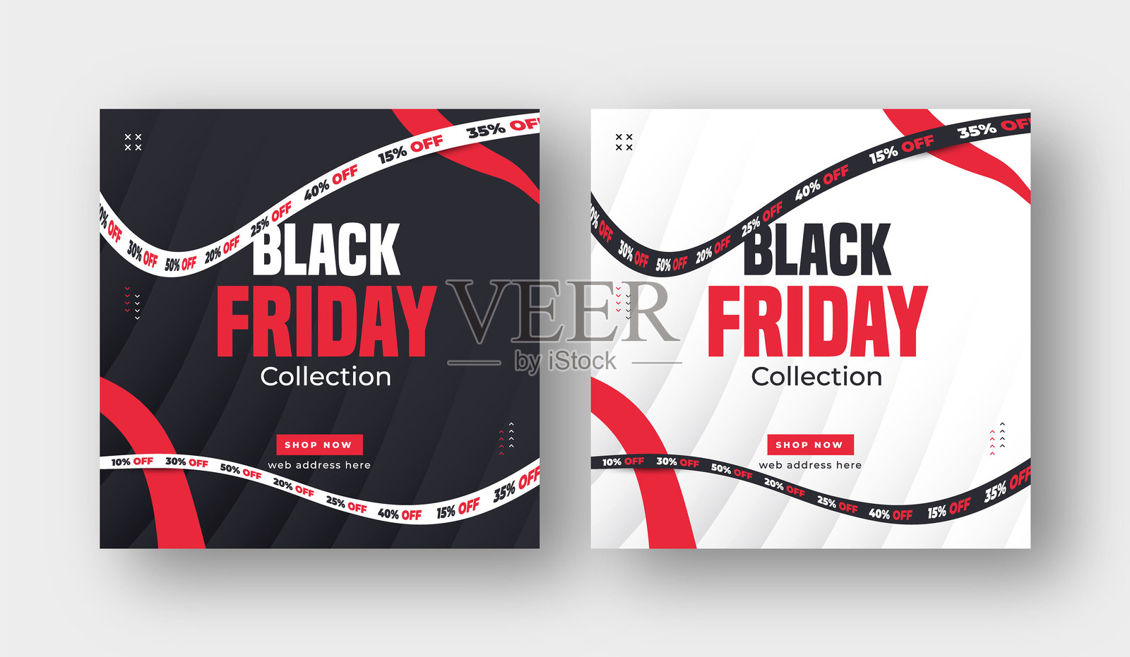 黑色星期五促销网页横幅或现代时尚社交媒体帖子模板设计插画图片素材