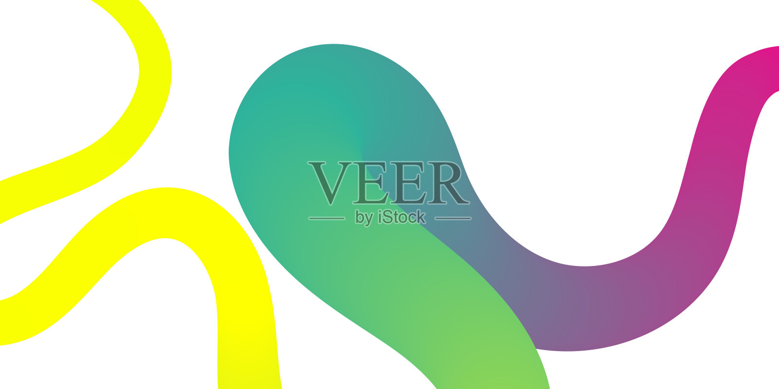 波浪线与彩色梯度插画图片素材