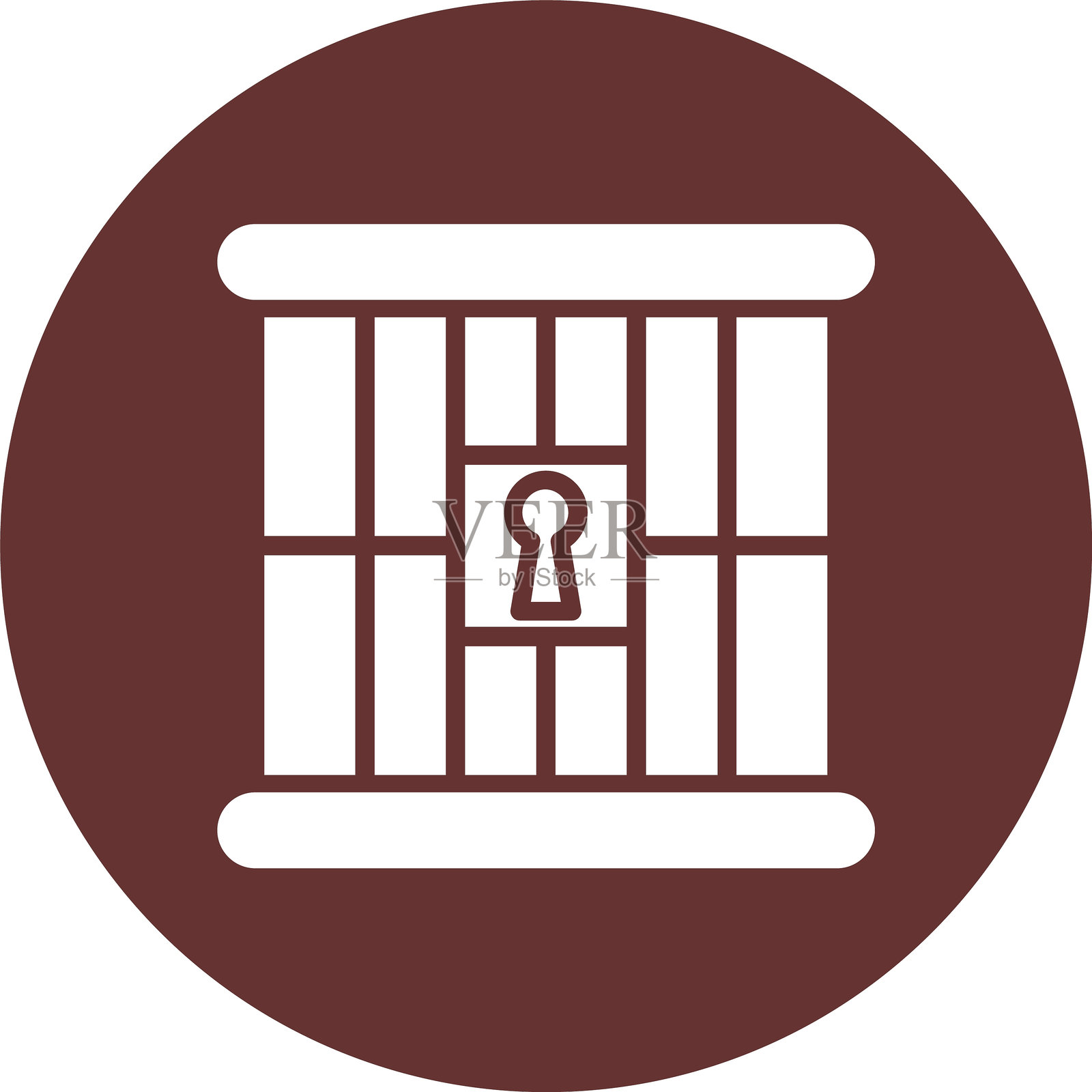 监狱字形圆圈图标插画图片素材