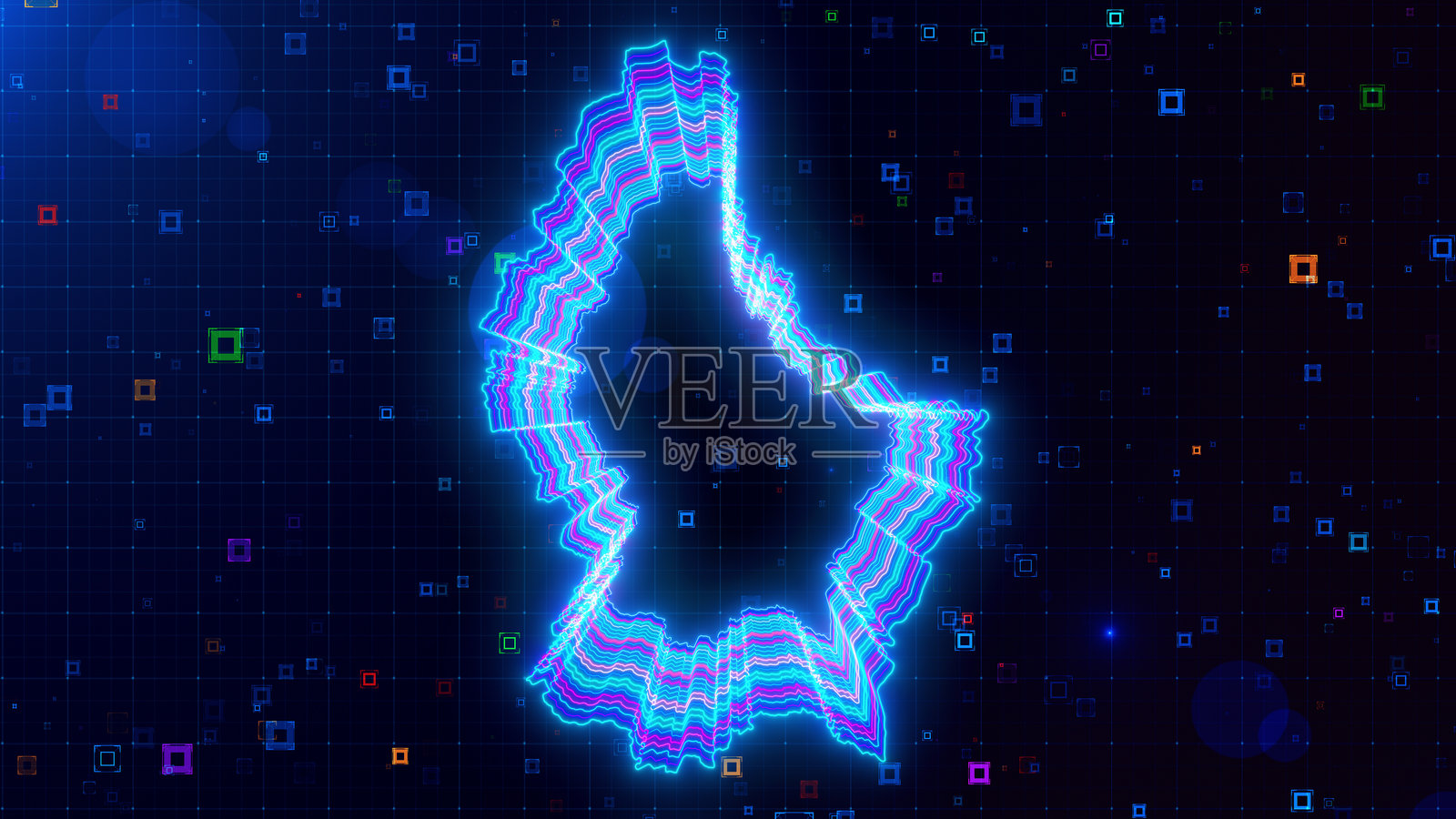 霓虹灯网格卢森堡:数字发光地图插画图片素材