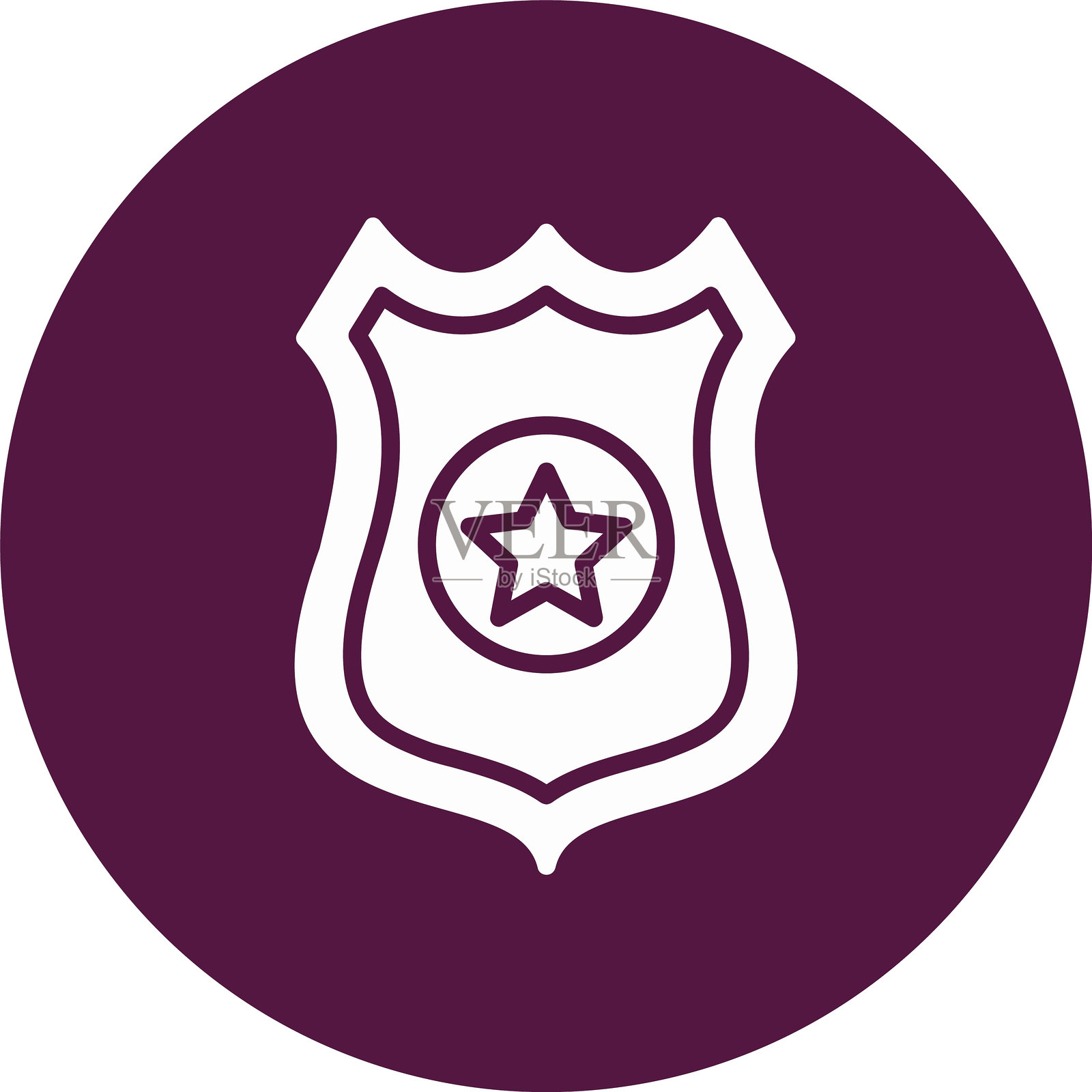 警察徽章字形圆圈图标插画图片素材