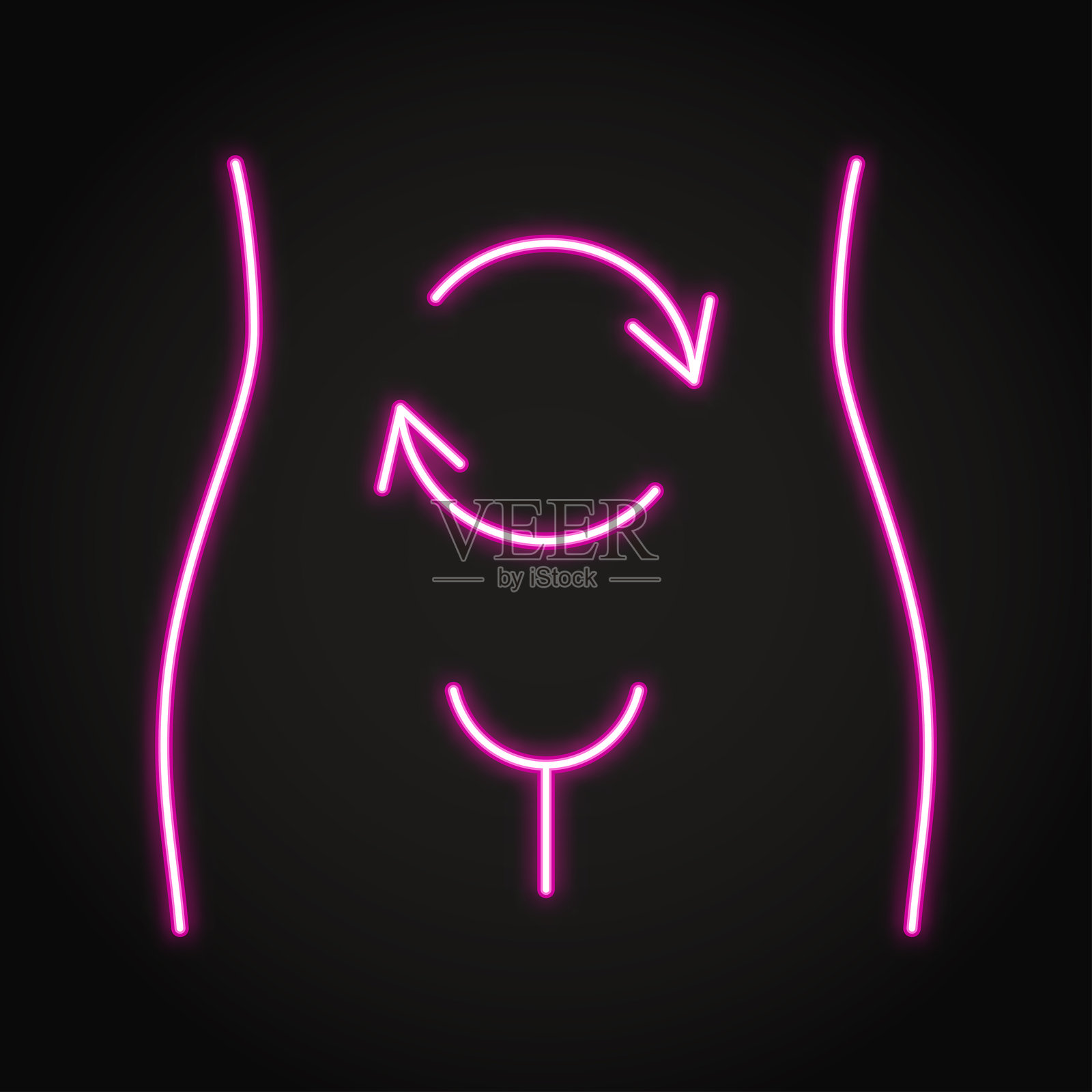 胃消化霓虹线图标插画图片素材