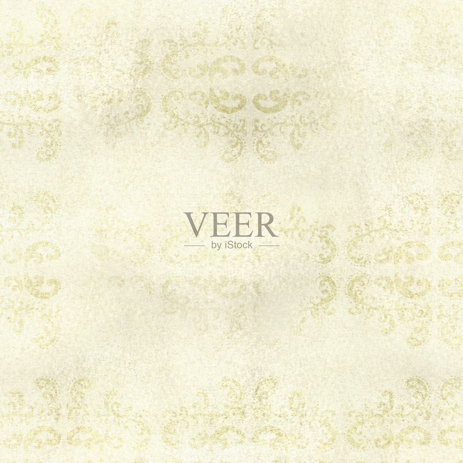 无缝复古图案与grunge纹理。手绘水彩插图。剪贴纸的装饰图案。浅橄榄绿插画图片素材