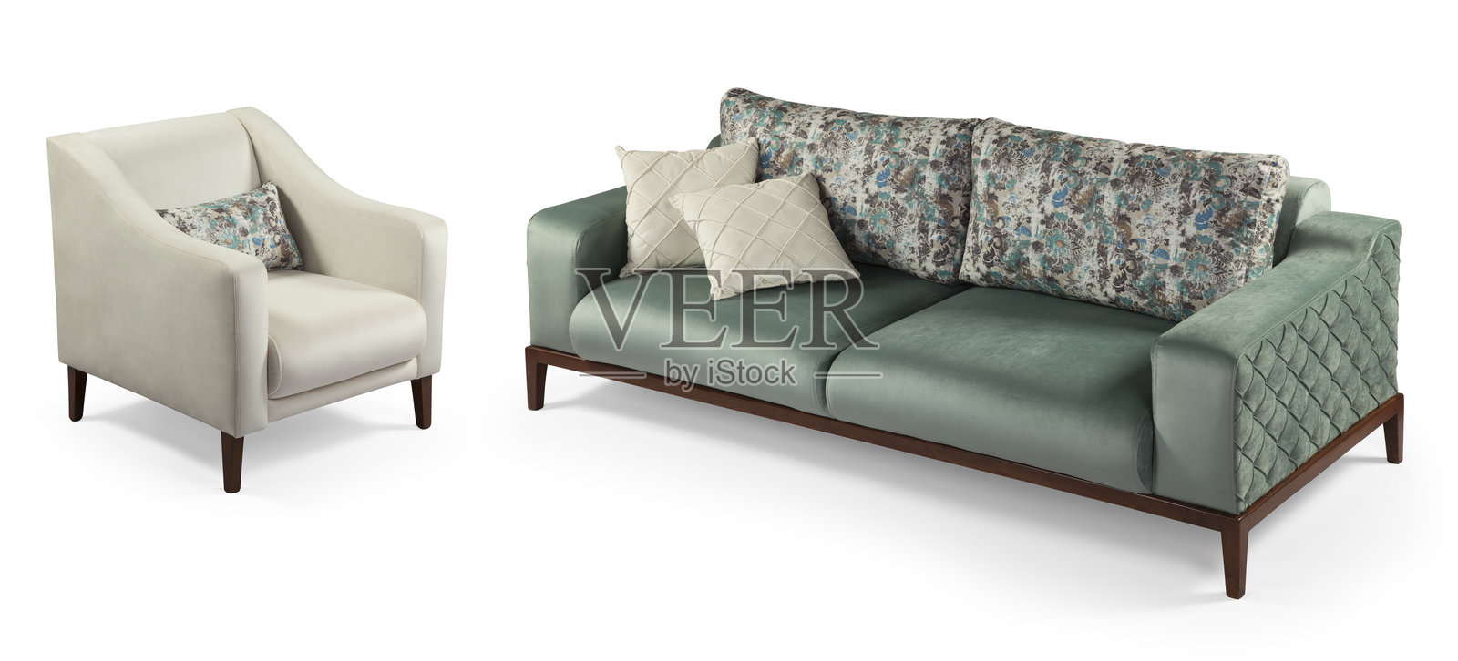 一套沙发和扶手椅,现代沙发和扶手椅,现代家具是半套照片摄影图片