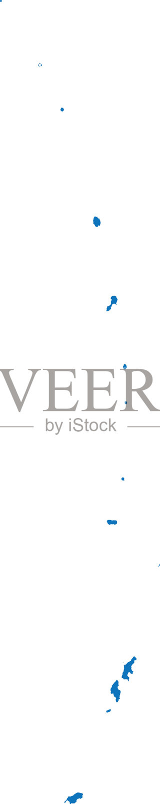 北马里亚纳群岛蓝色CMYK彩色地图插画图片素材