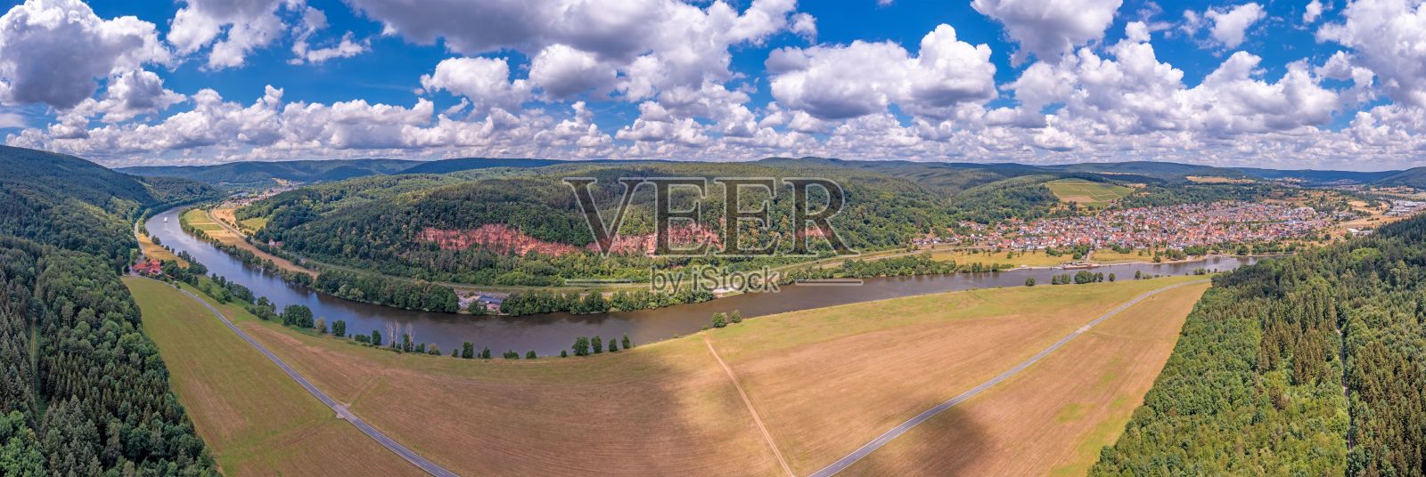 德国美因河的鸟瞰图照片摄影图片