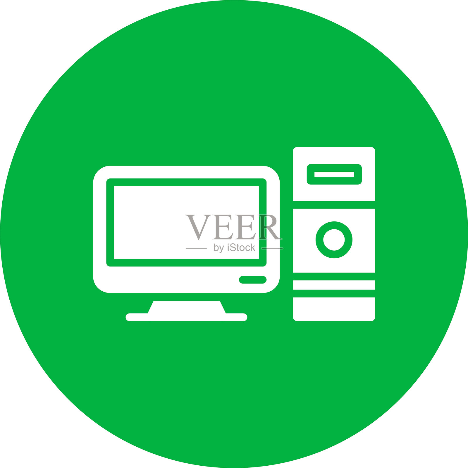 计算机字形圆圈图标插画图片素材