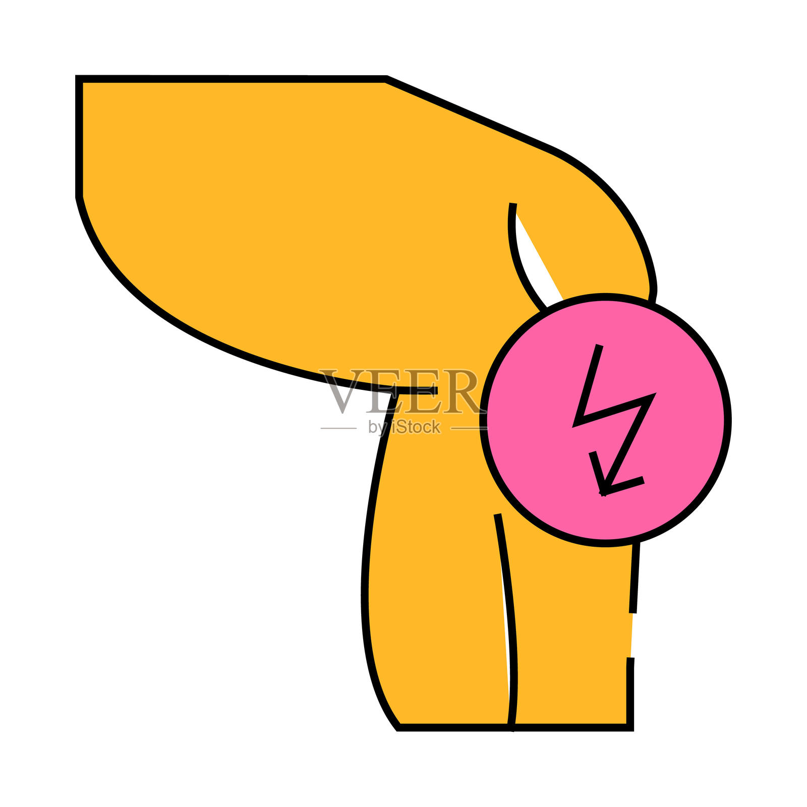 膝盖割伤疼痛图标彩色插图插画图片素材