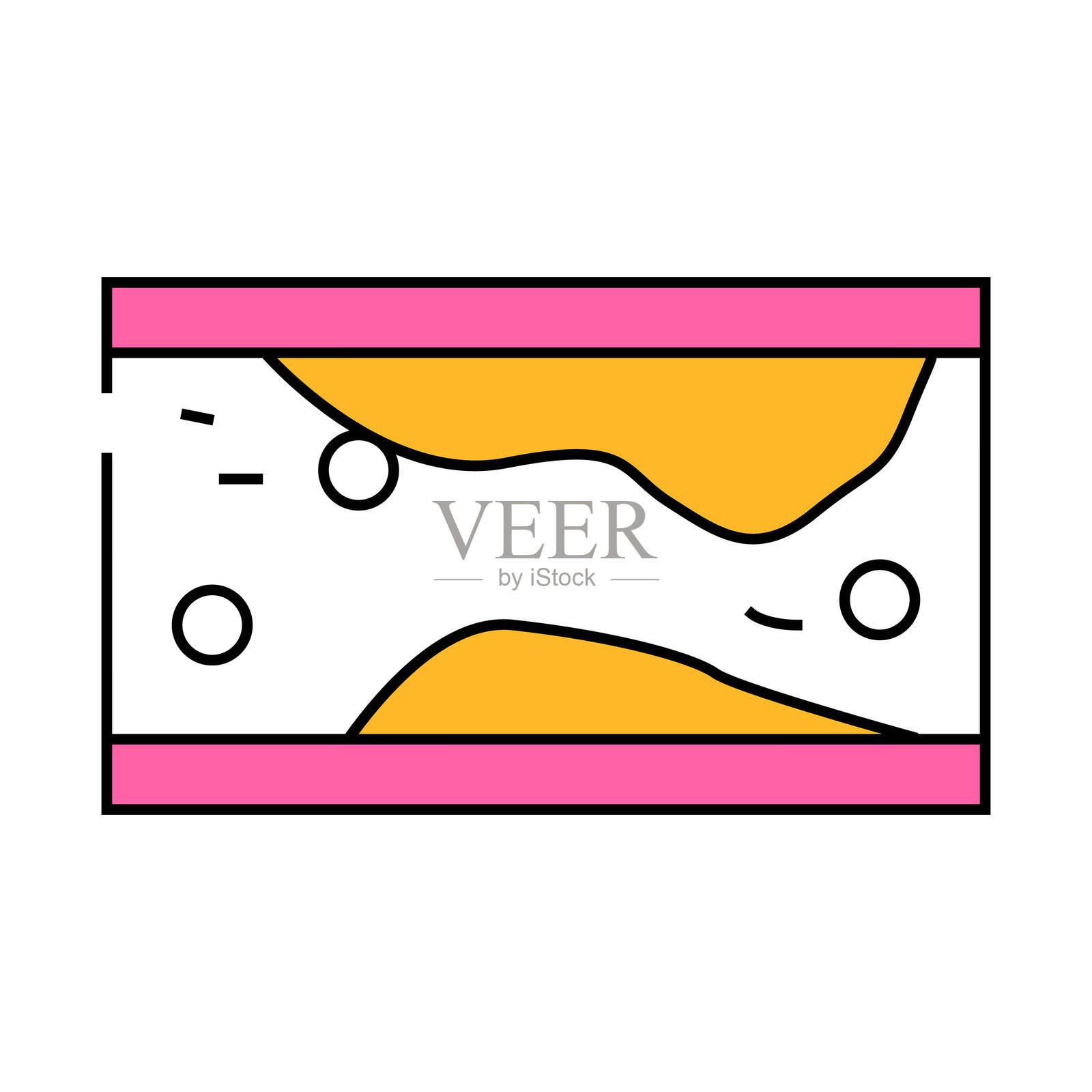 动脉中胆固醇斑块形成的彩色图示插画图片素材