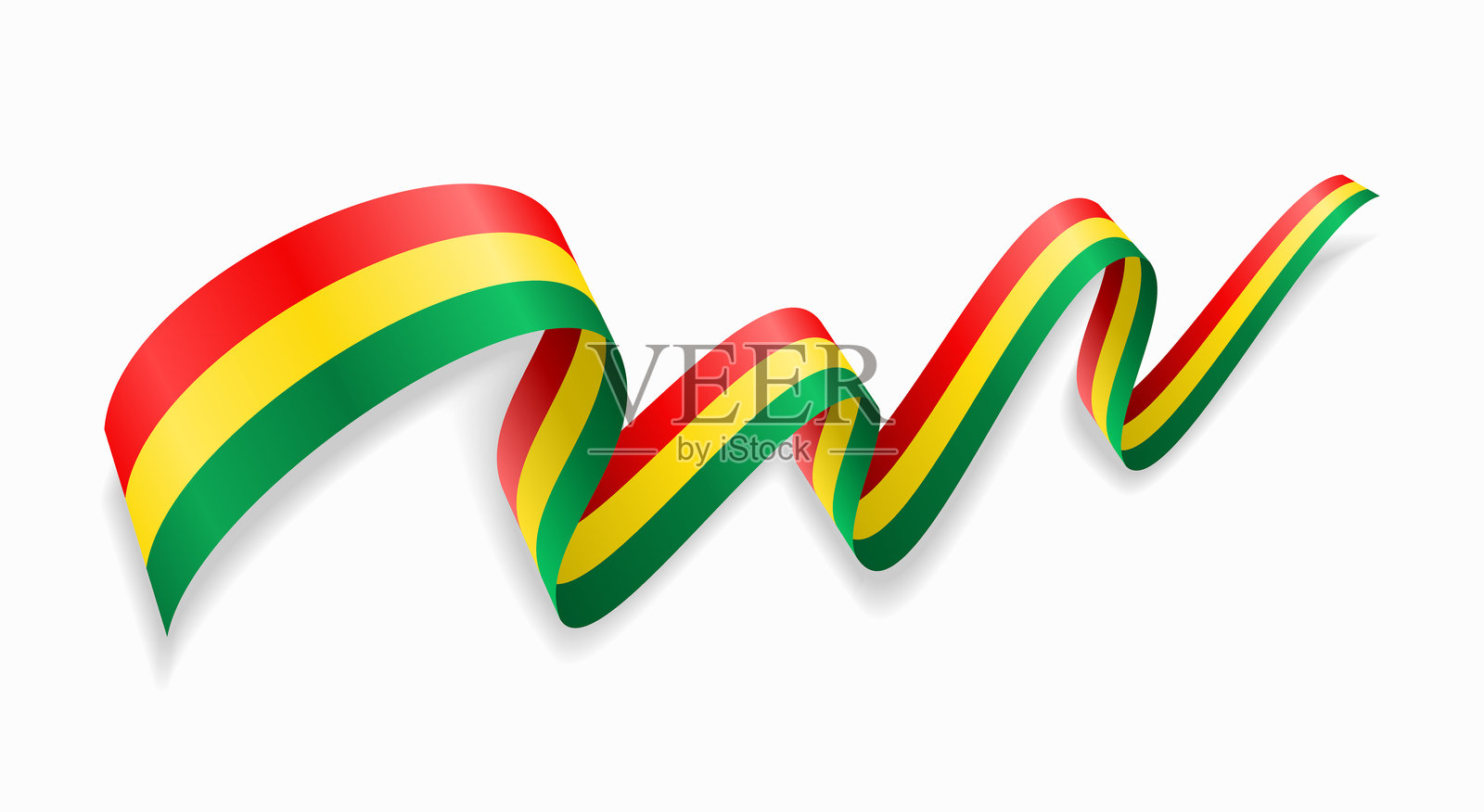 玻利维亚国旗波浪抽象背景。矢量插图。插画图片素材