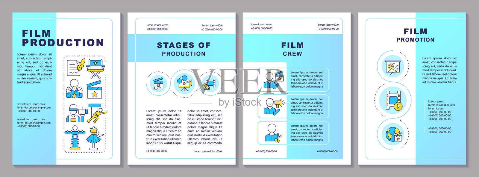 电影制作宣传册模板插画图片素材