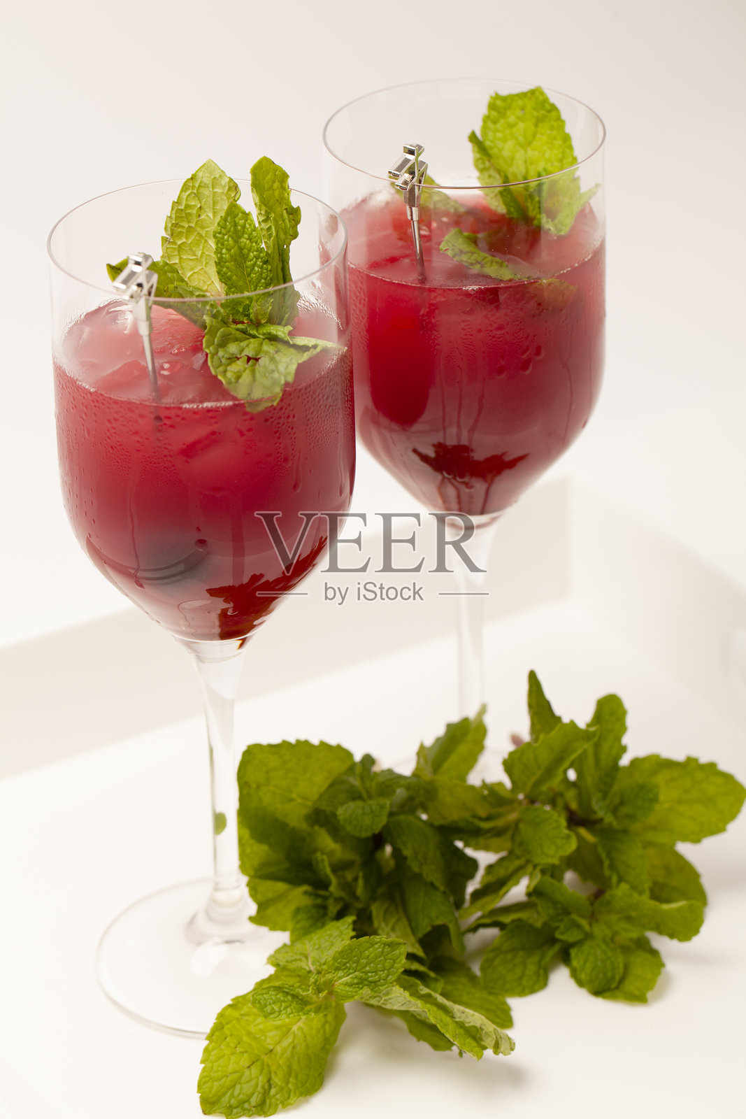 樱桃薄荷木槿无酒精无酒精饮料照片摄影图片