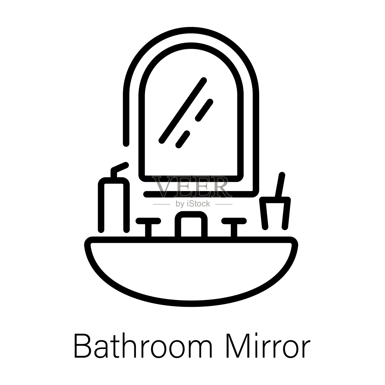 浴室的镜子插画图片素材