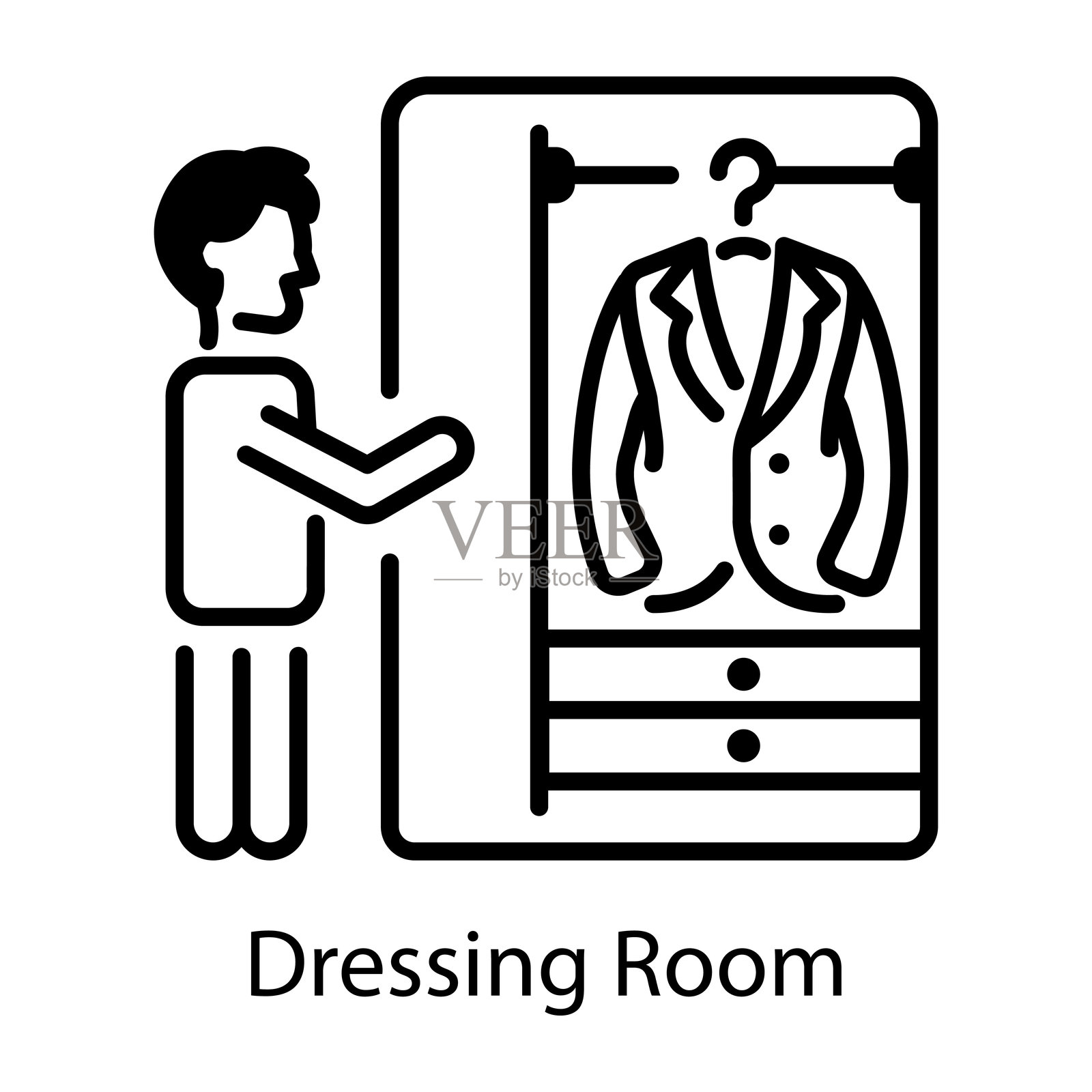 更衣室插画图片素材