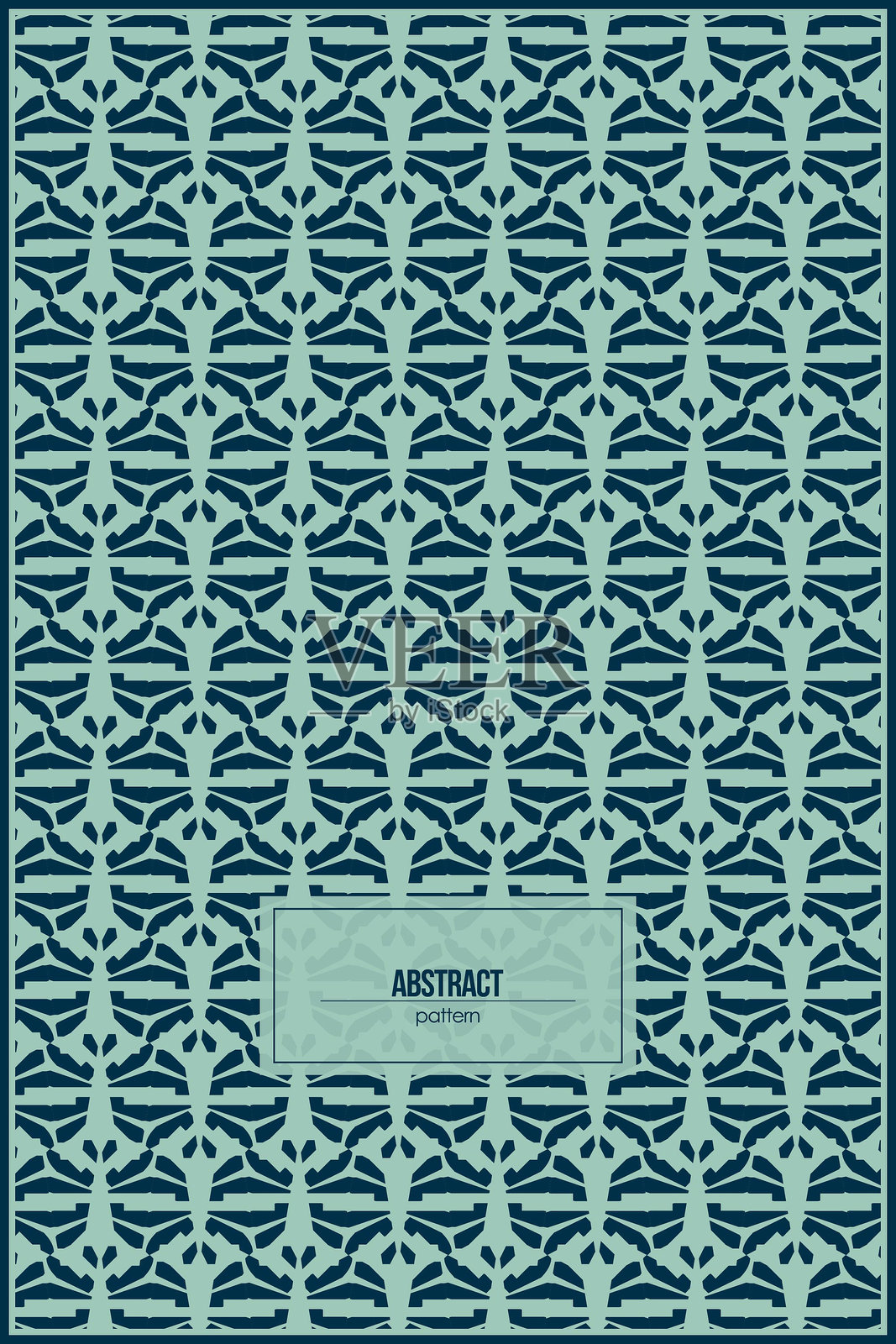 独特形状的绿色背景抽象图案插画图片素材