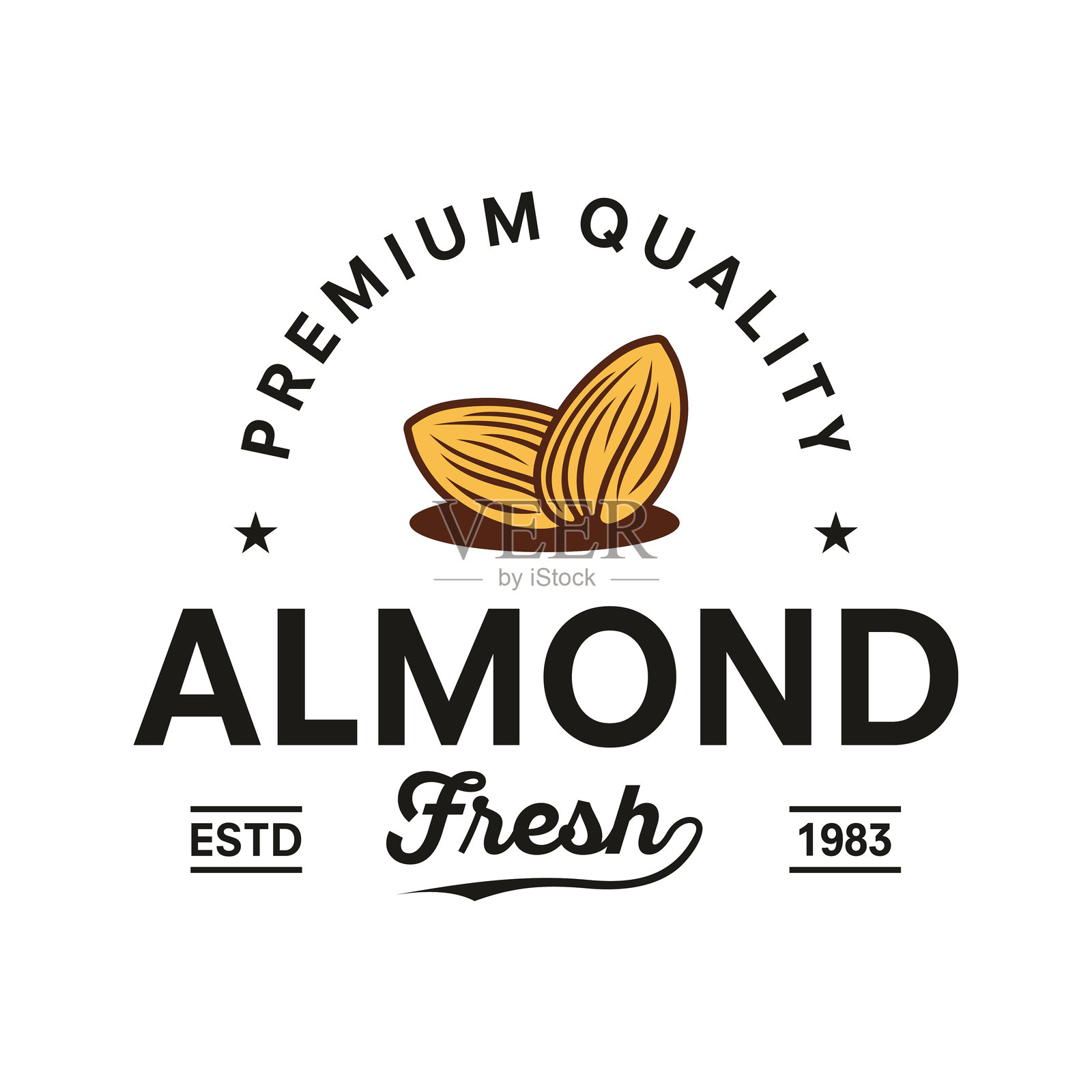 杏仁标志设计矢量插图插画图片素材