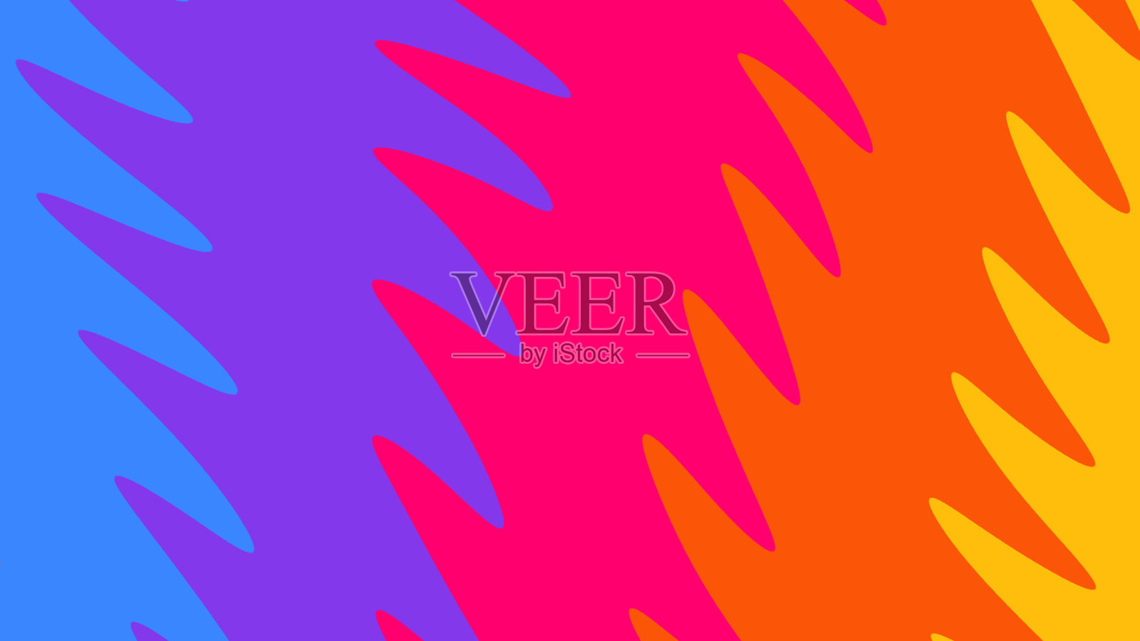 抽象的彩色背景与锯齿状的线条和明亮的色调插画图片素材