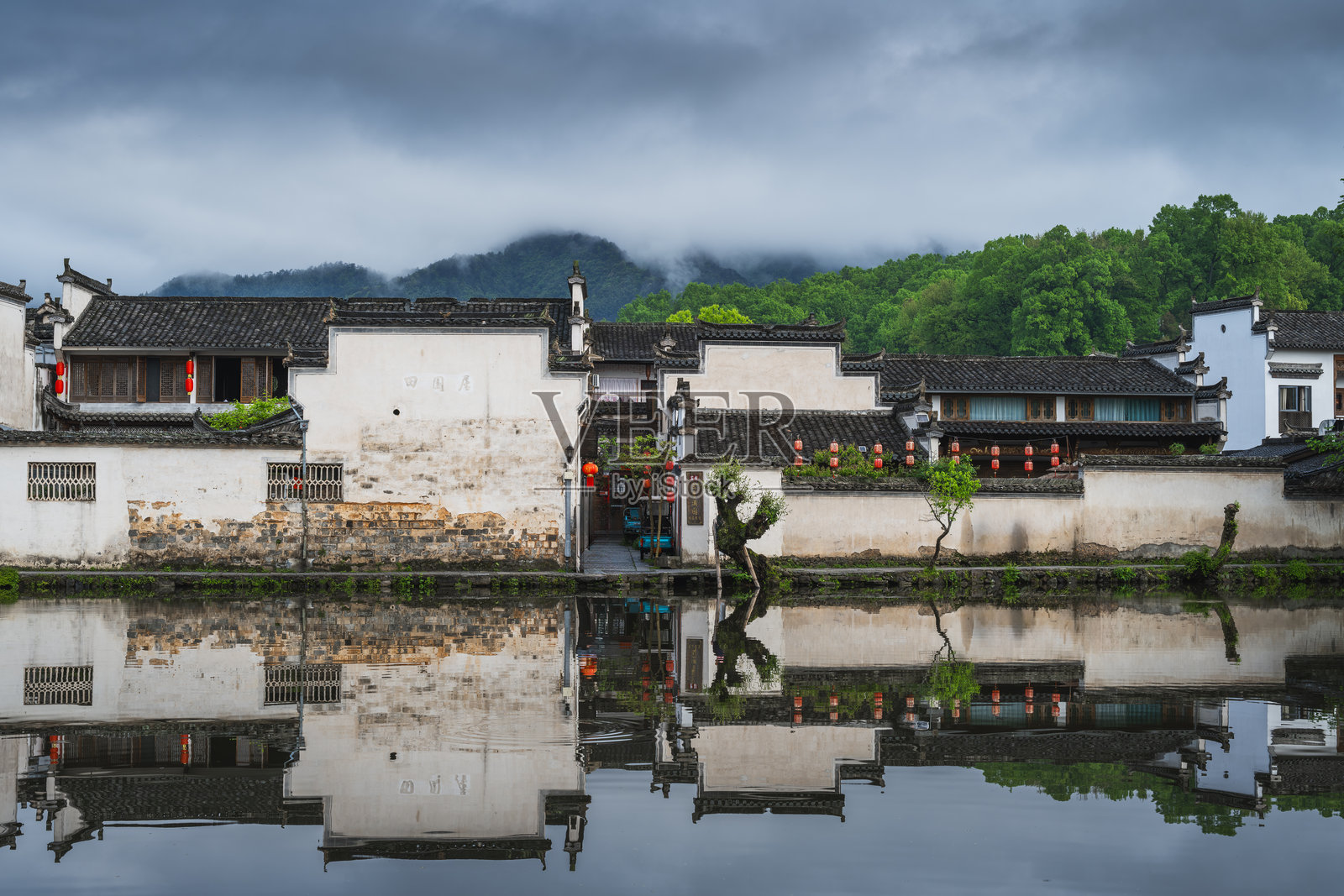 中国安徽省宜县宏村风景区风景照片摄影图片