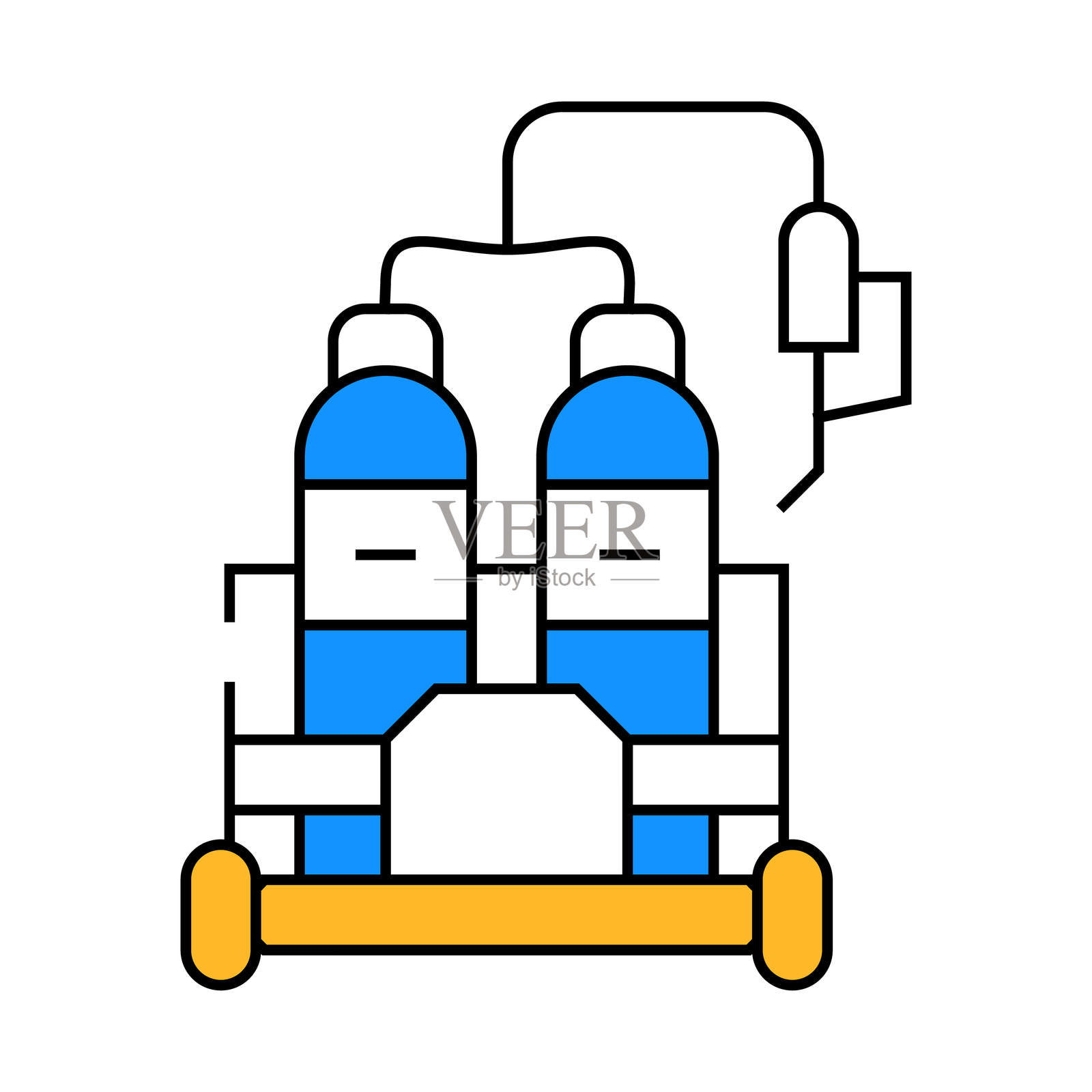 气焊图标彩色说明插画图片素材