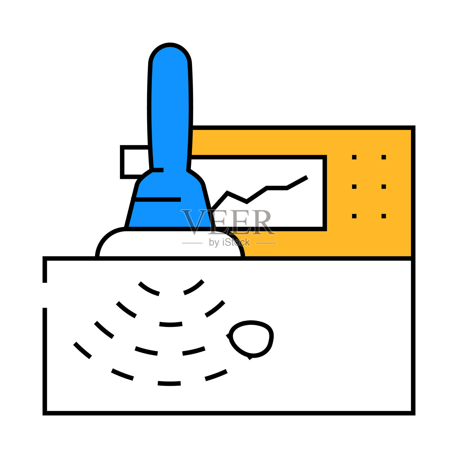 高频超声图标彩色插图插画图片素材