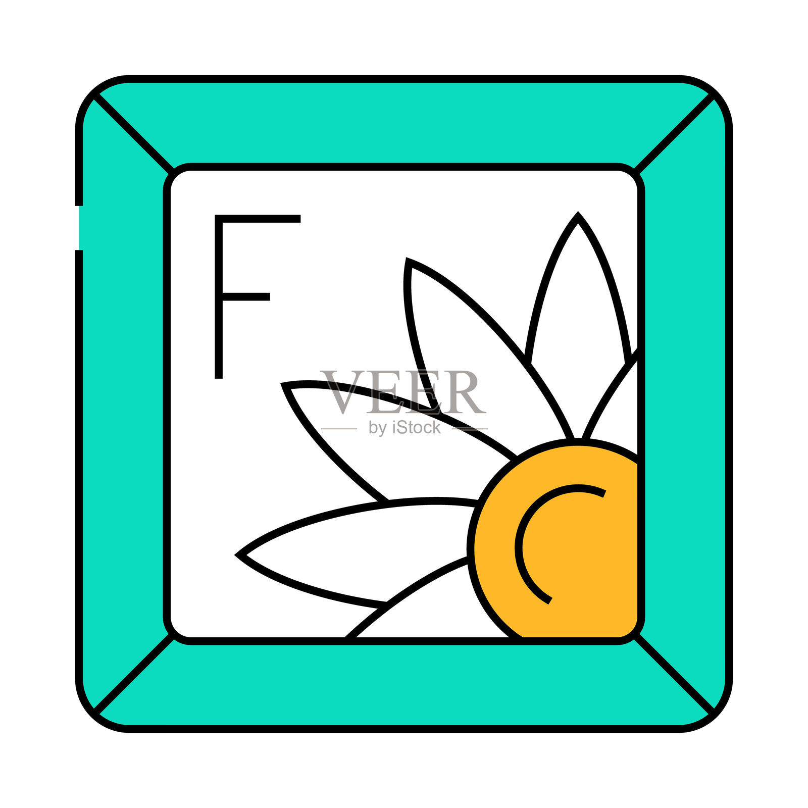 电脑键盘按钮绘制图标彩色插图插画图片素材