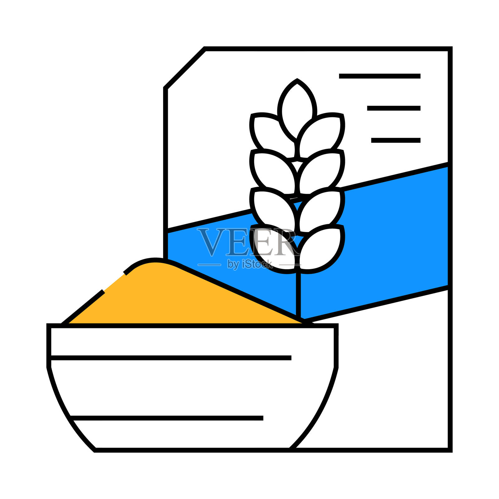 粥餐部图标彩色插图插画图片素材