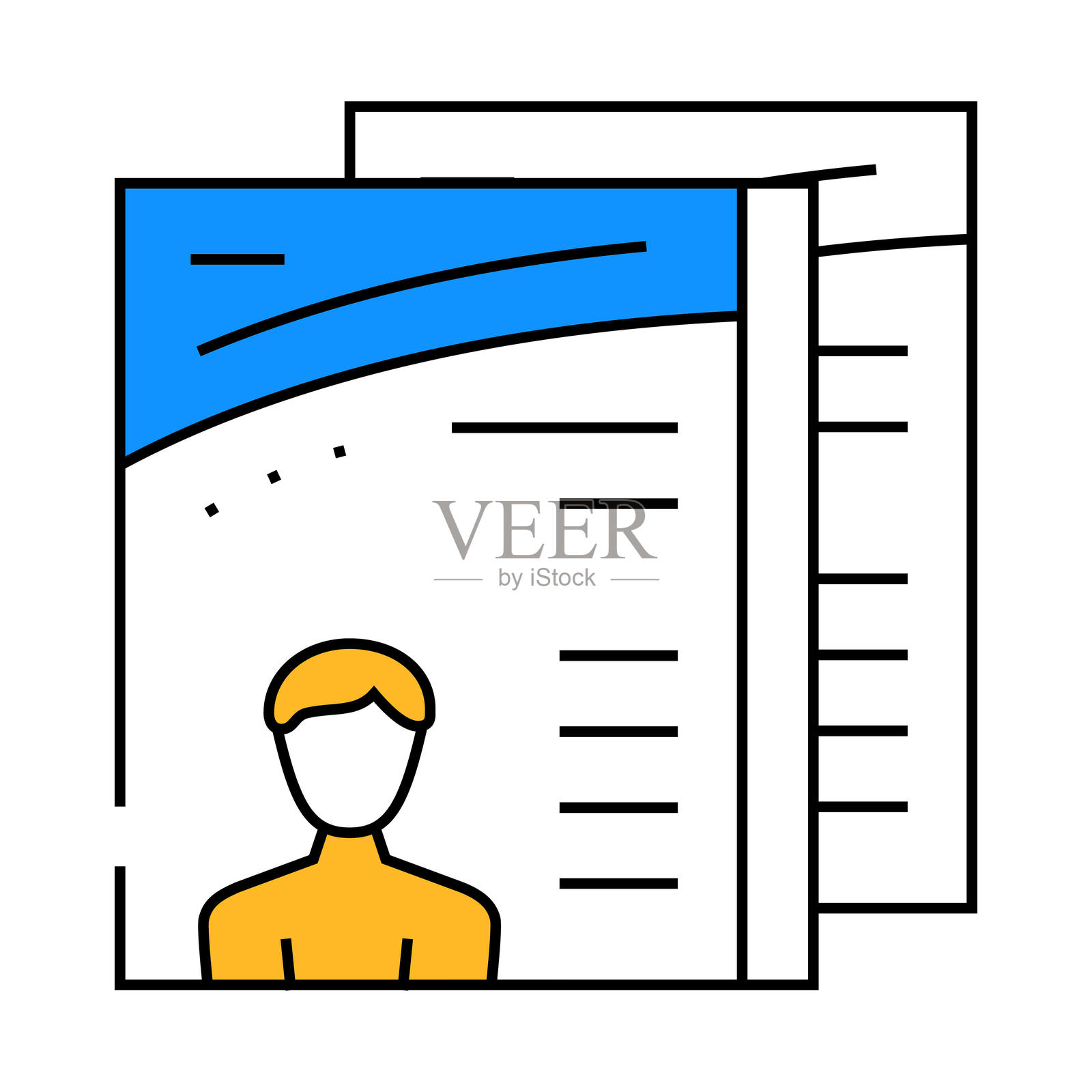 杂志销售部门图标彩色插图插画图片素材