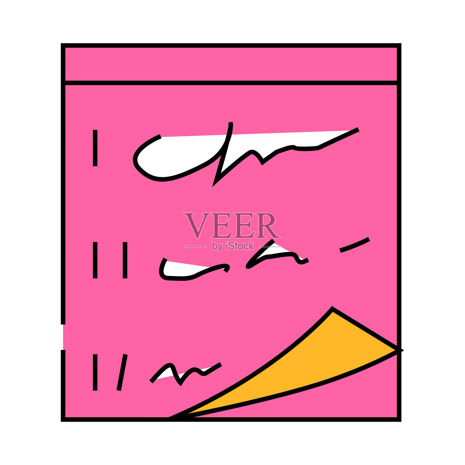 贴纸纸列表文具图标彩色插图插画图片素材