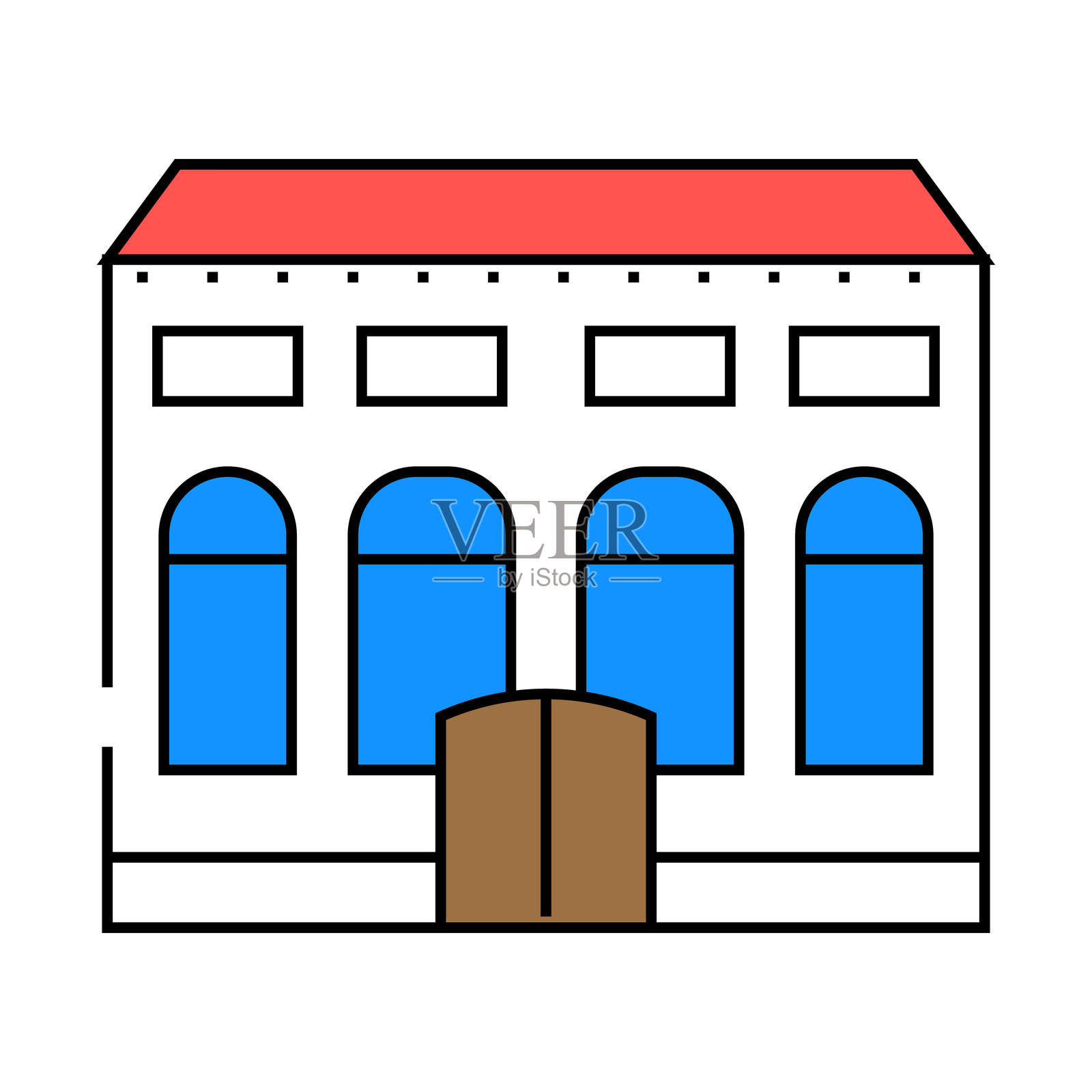 住宅图标彩色插图插画图片素材