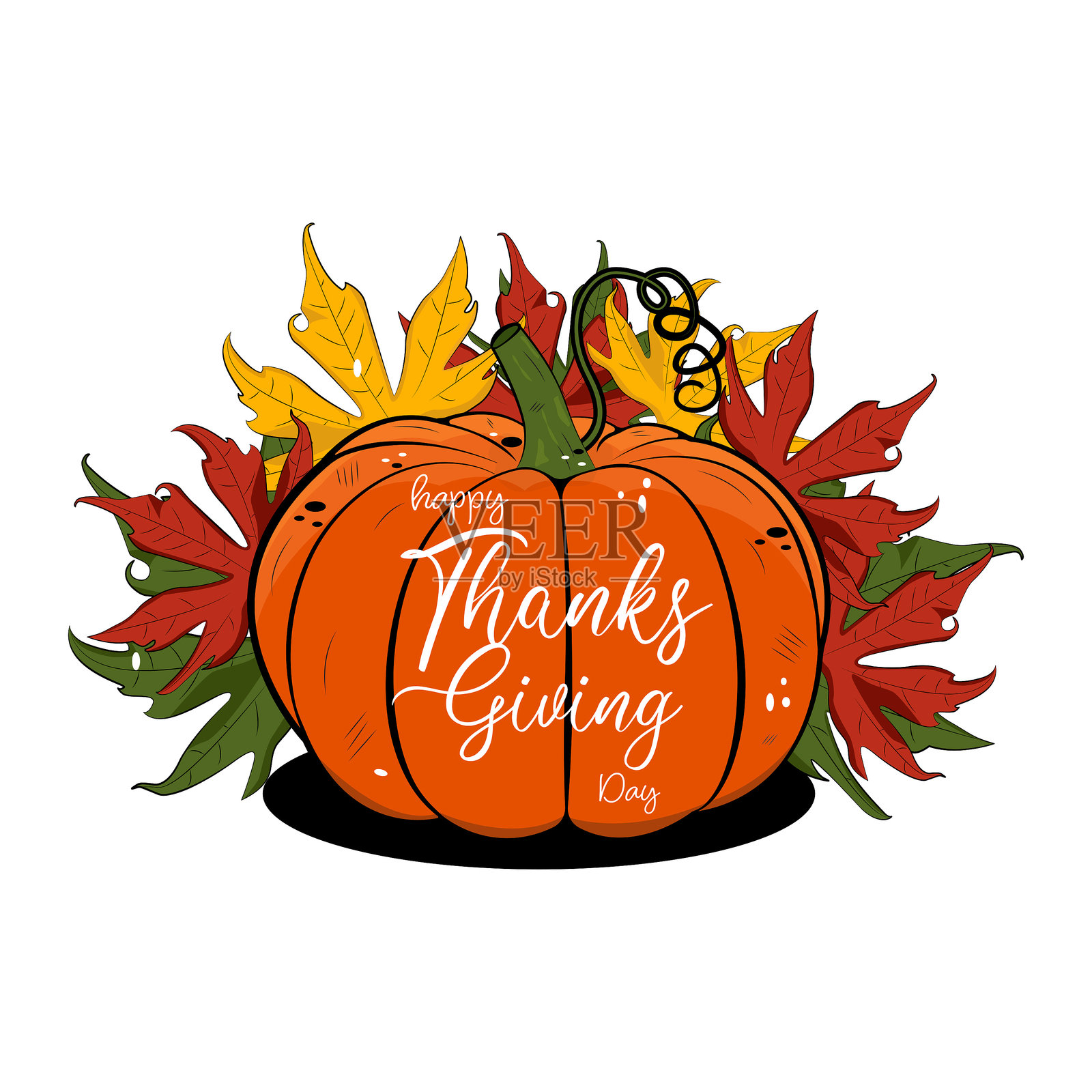 感恩节信矢量设计。插画图片素材