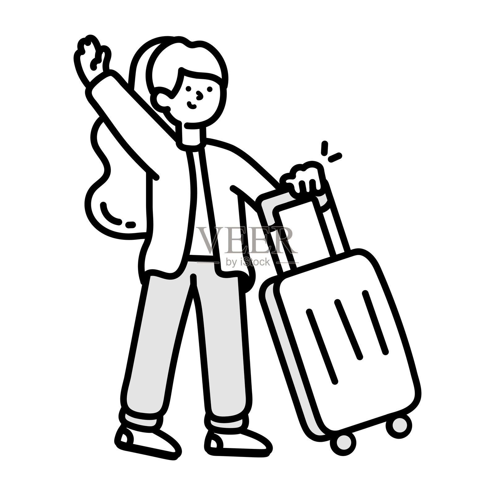 访问者图标在绘图风格插画图片素材