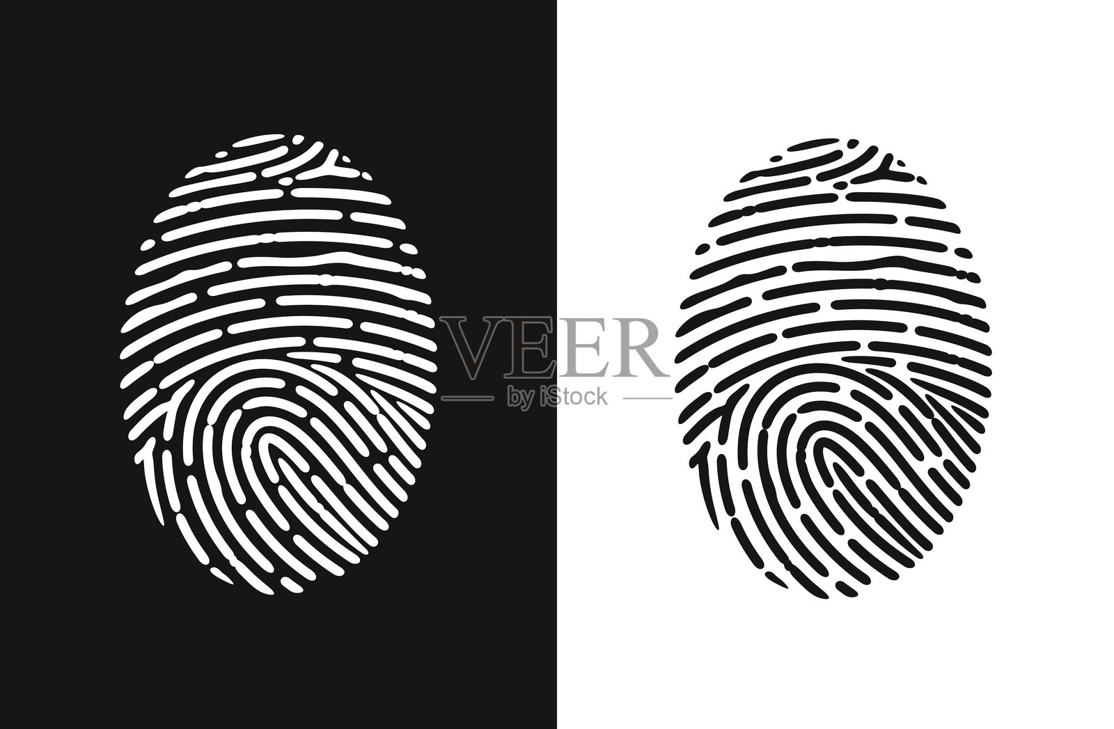 指纹的标志。白色背景上孤立的指纹插画图片素材