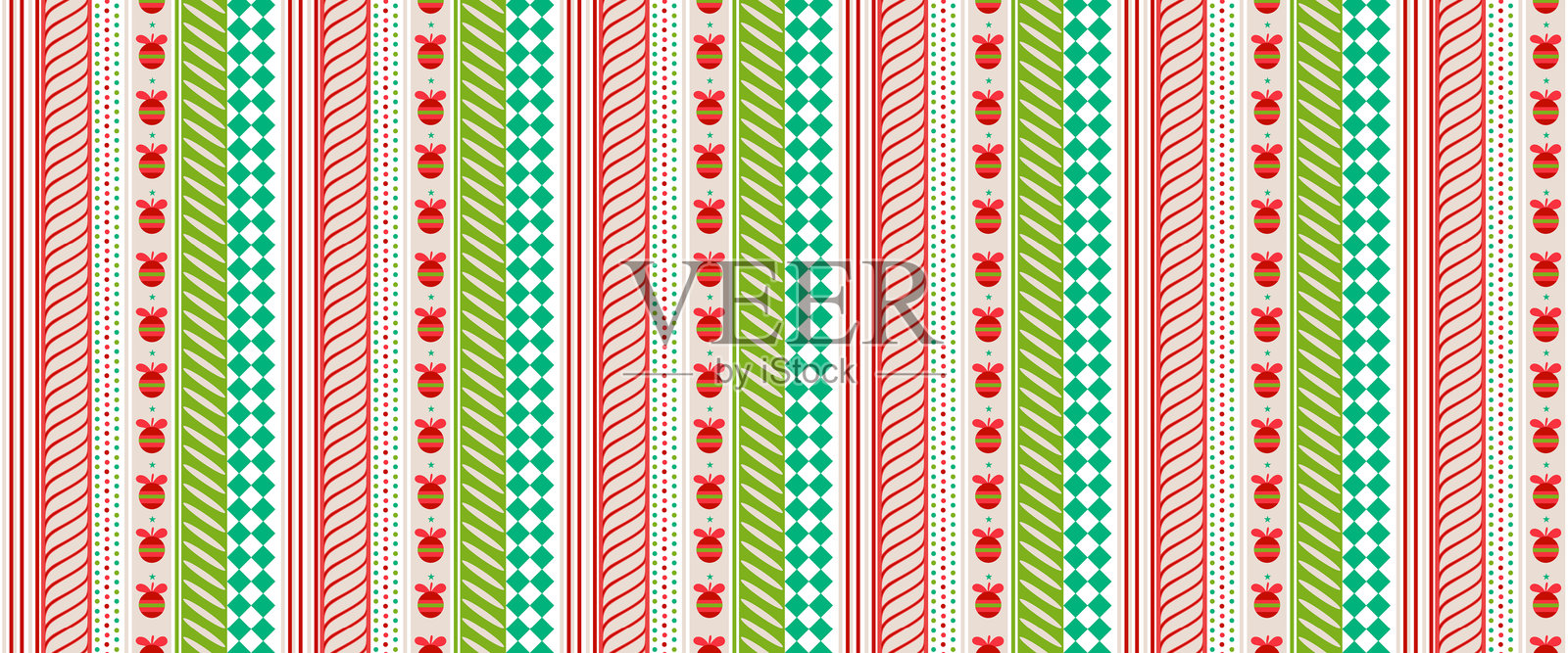 红色和绿色色调的圣诞条纹图案。对角抽象背景,装饰冬季包装纸。完美的礼品包装和节日工艺品。插画图片素材